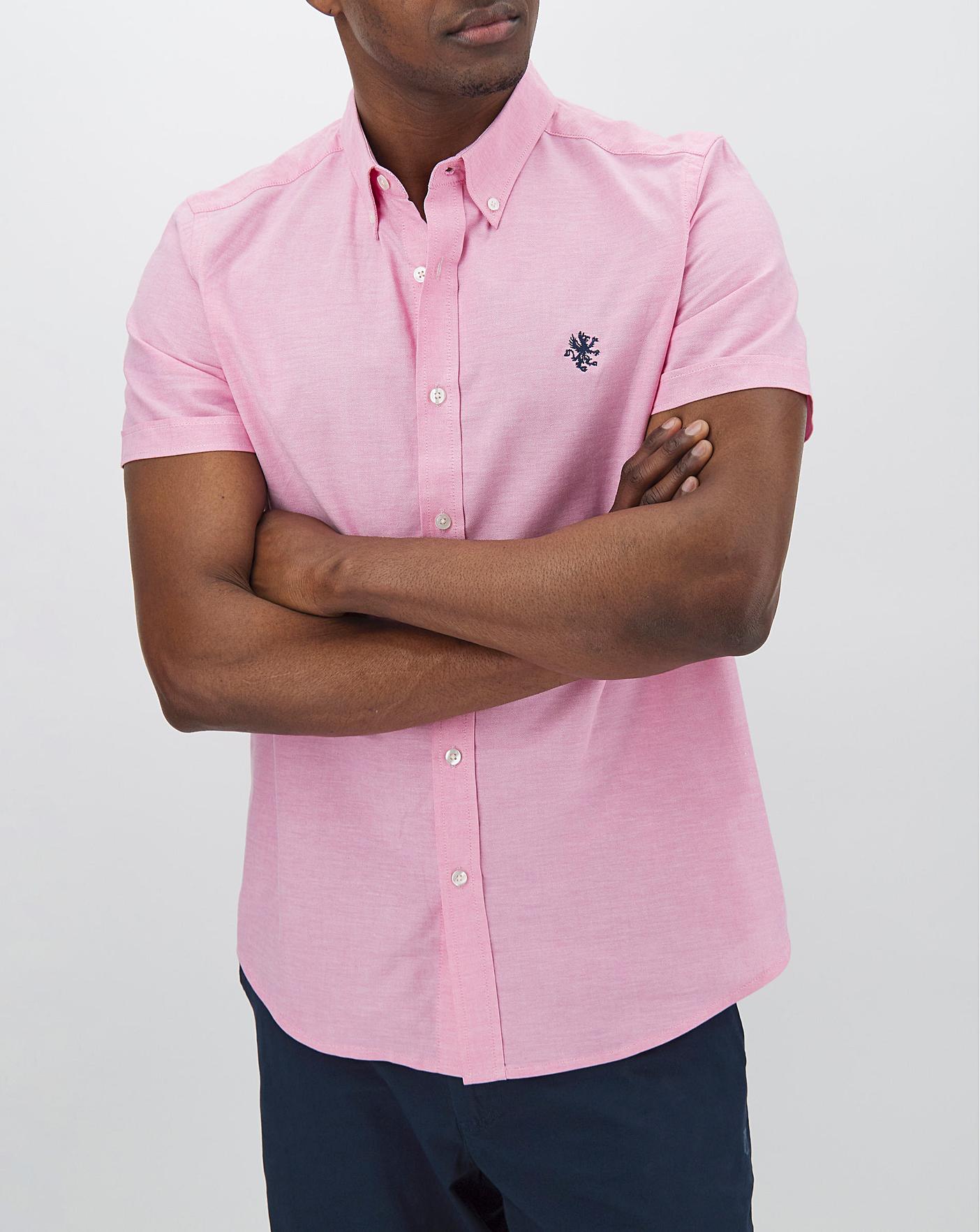 bright pink button down shirt