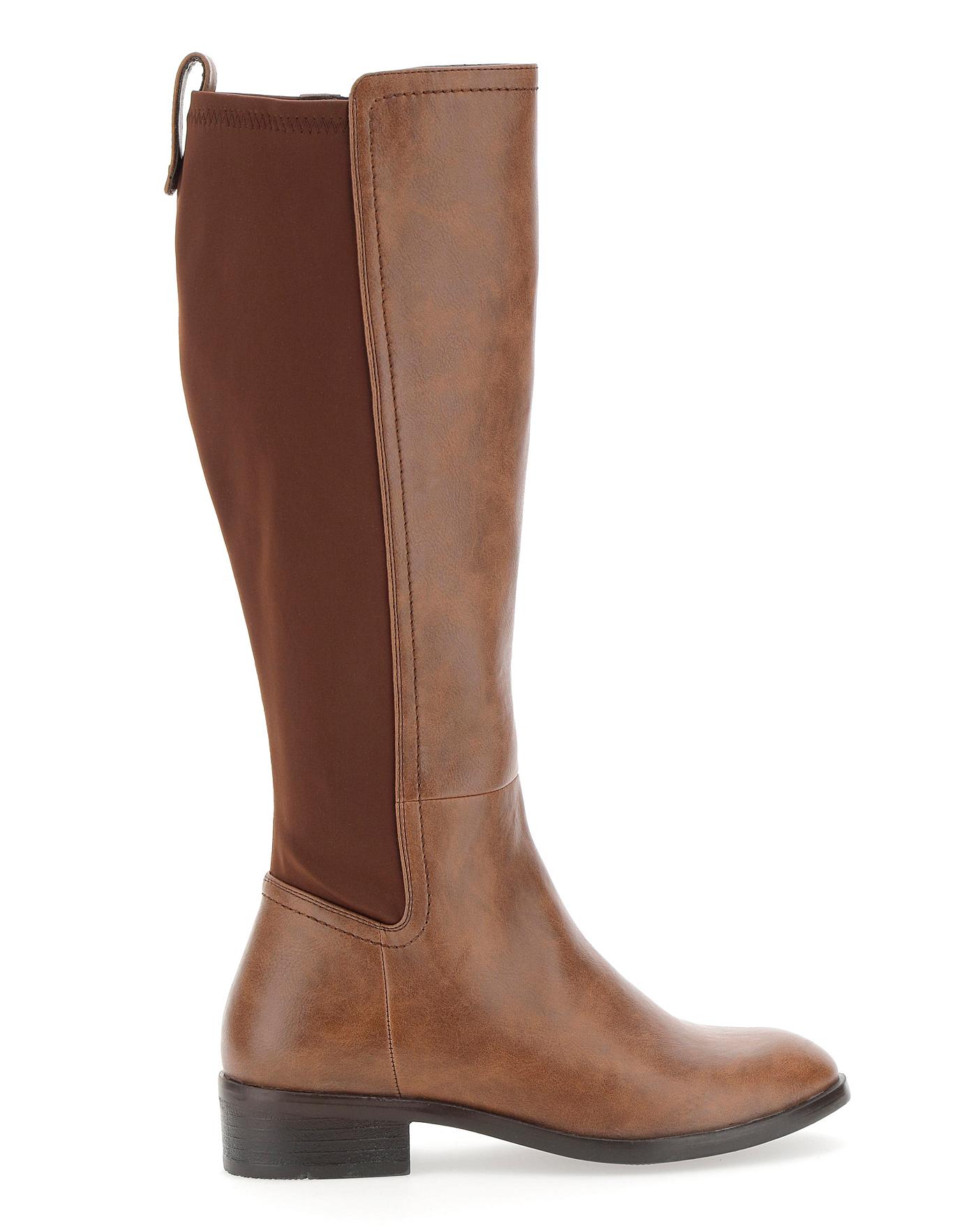wide fit stretch knee high boots
