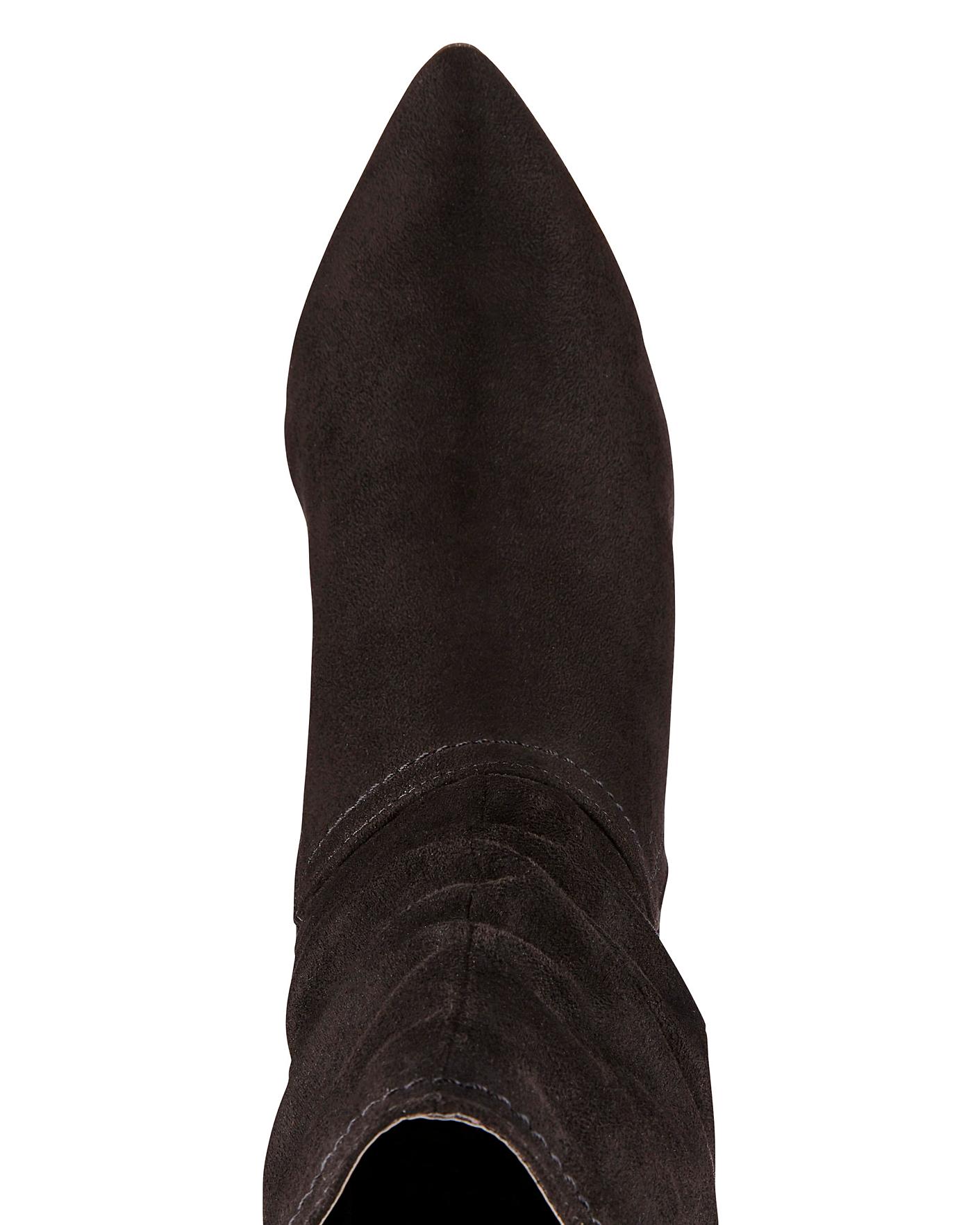 heeled slouch calf boots