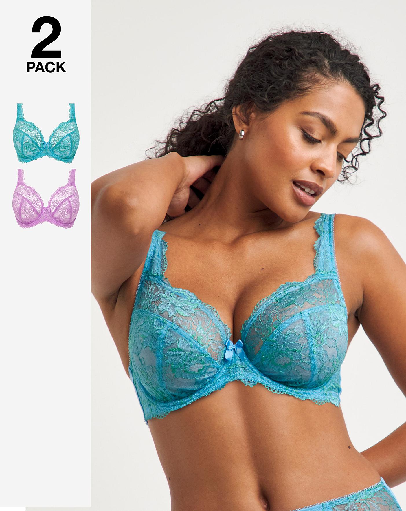 Pretty Secrets 2 Pack Ella Lace Full Cup Non Padded Wired Bra Set