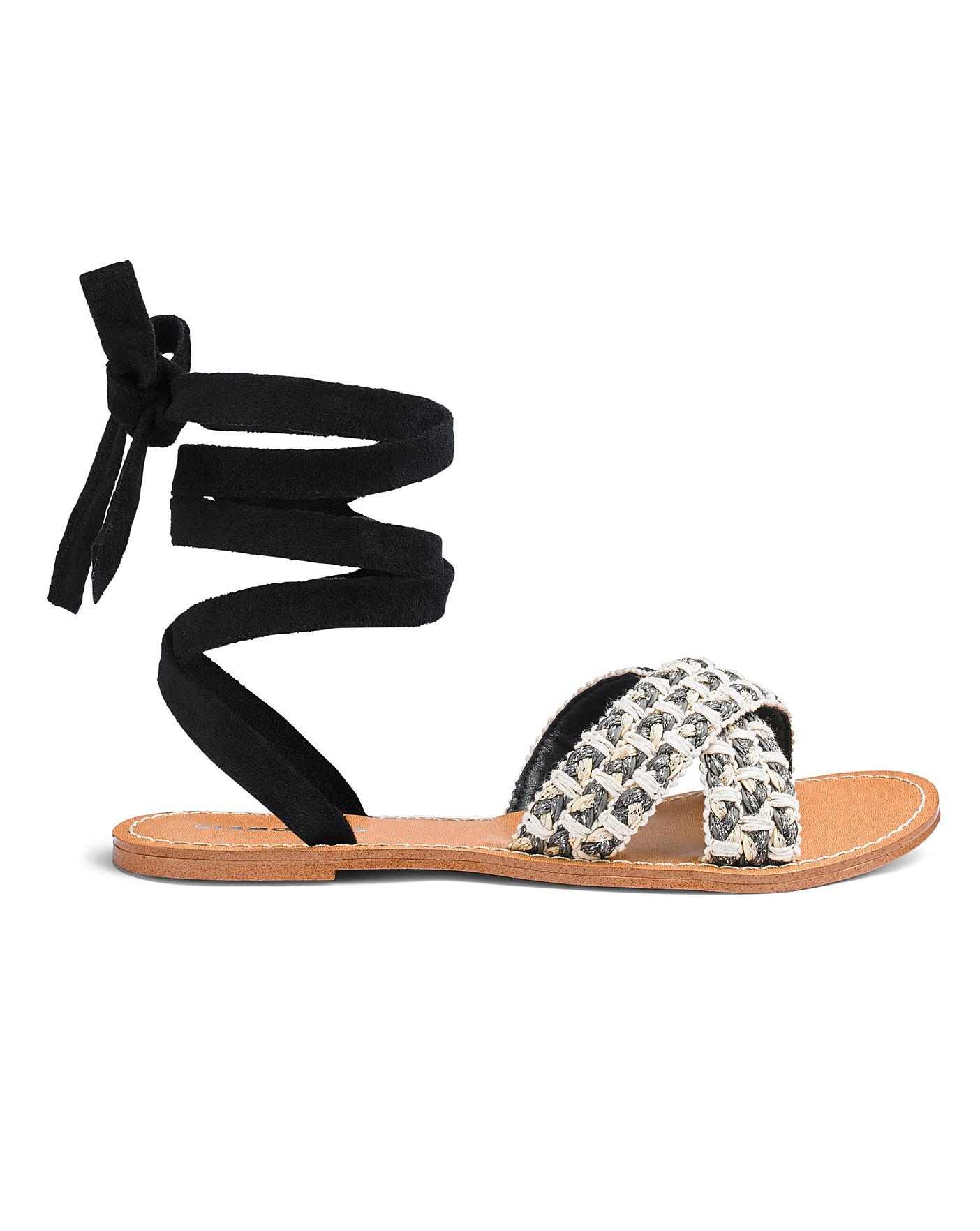 leopard tie sandals