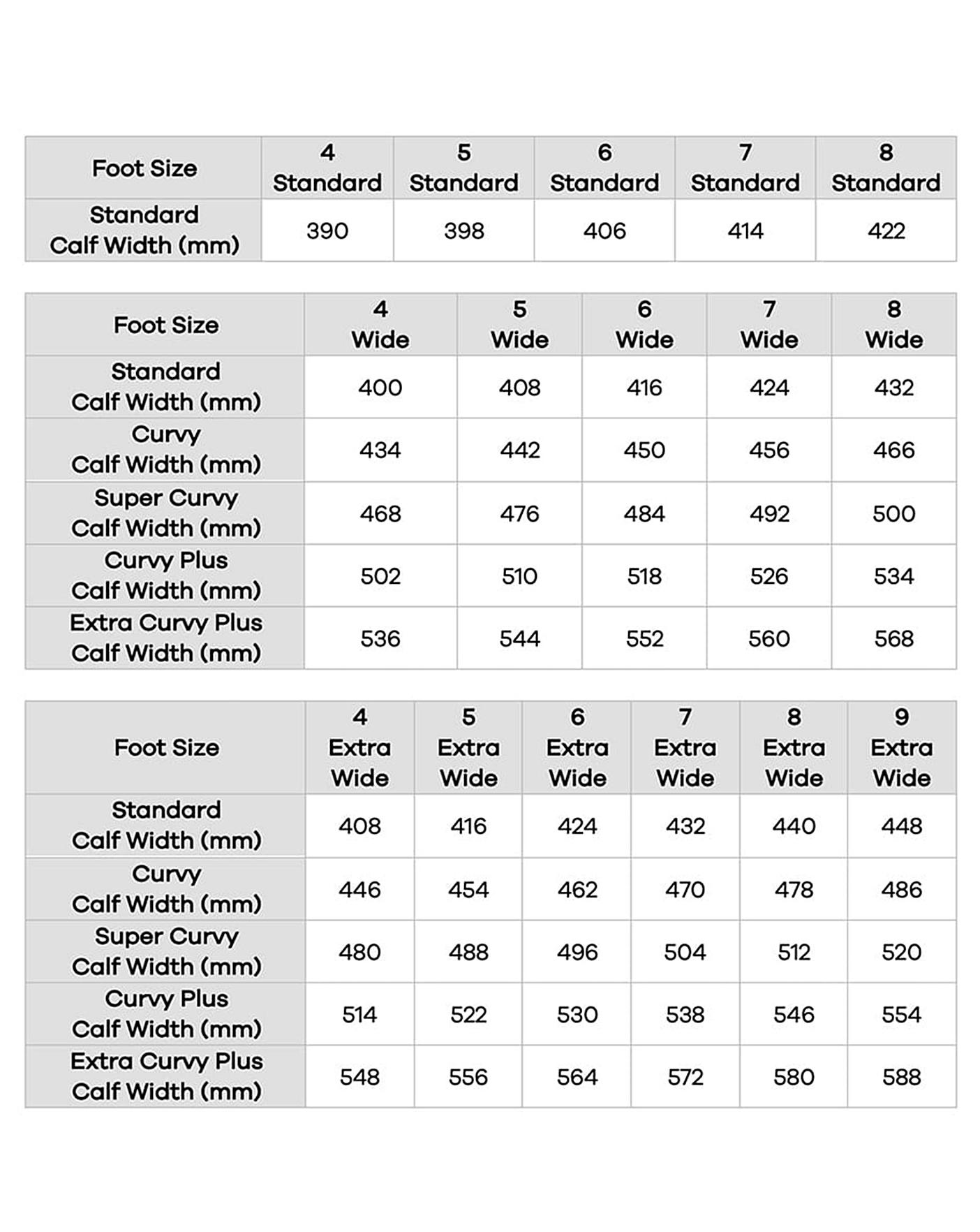 Standard calf shop width boots