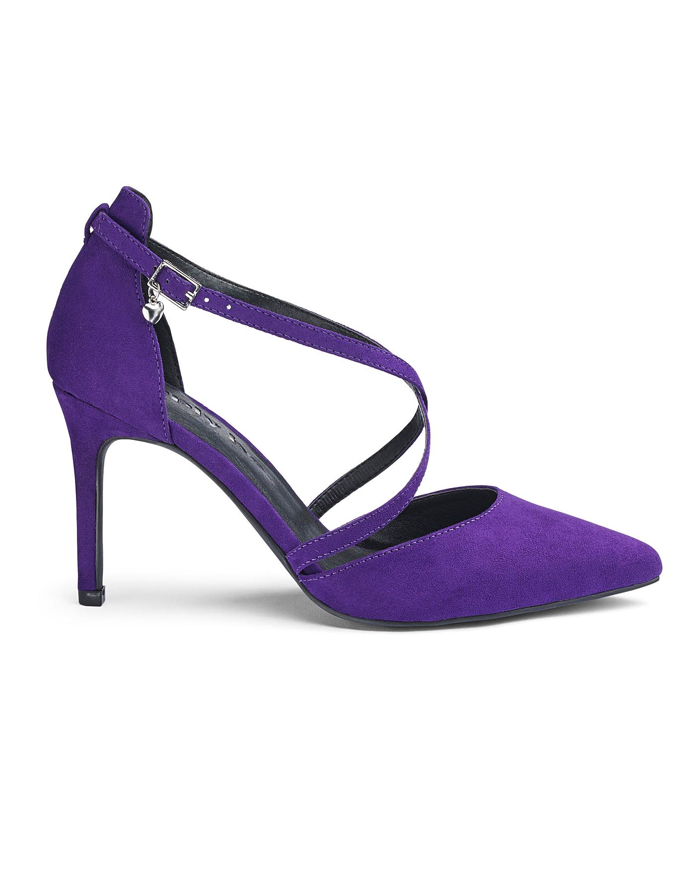 purple court shoes wide fit