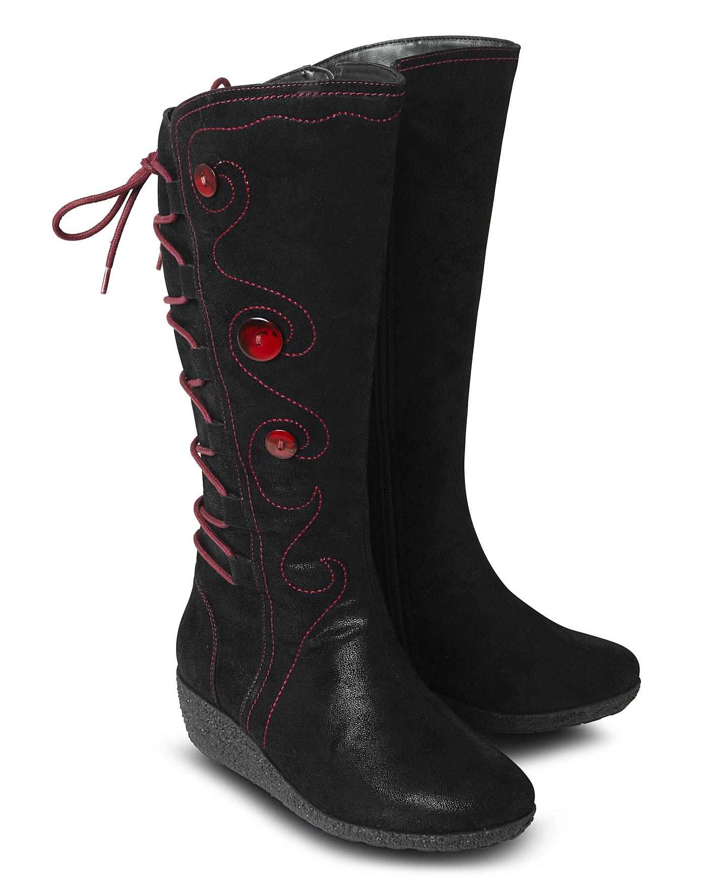 joe brown black knee high boots