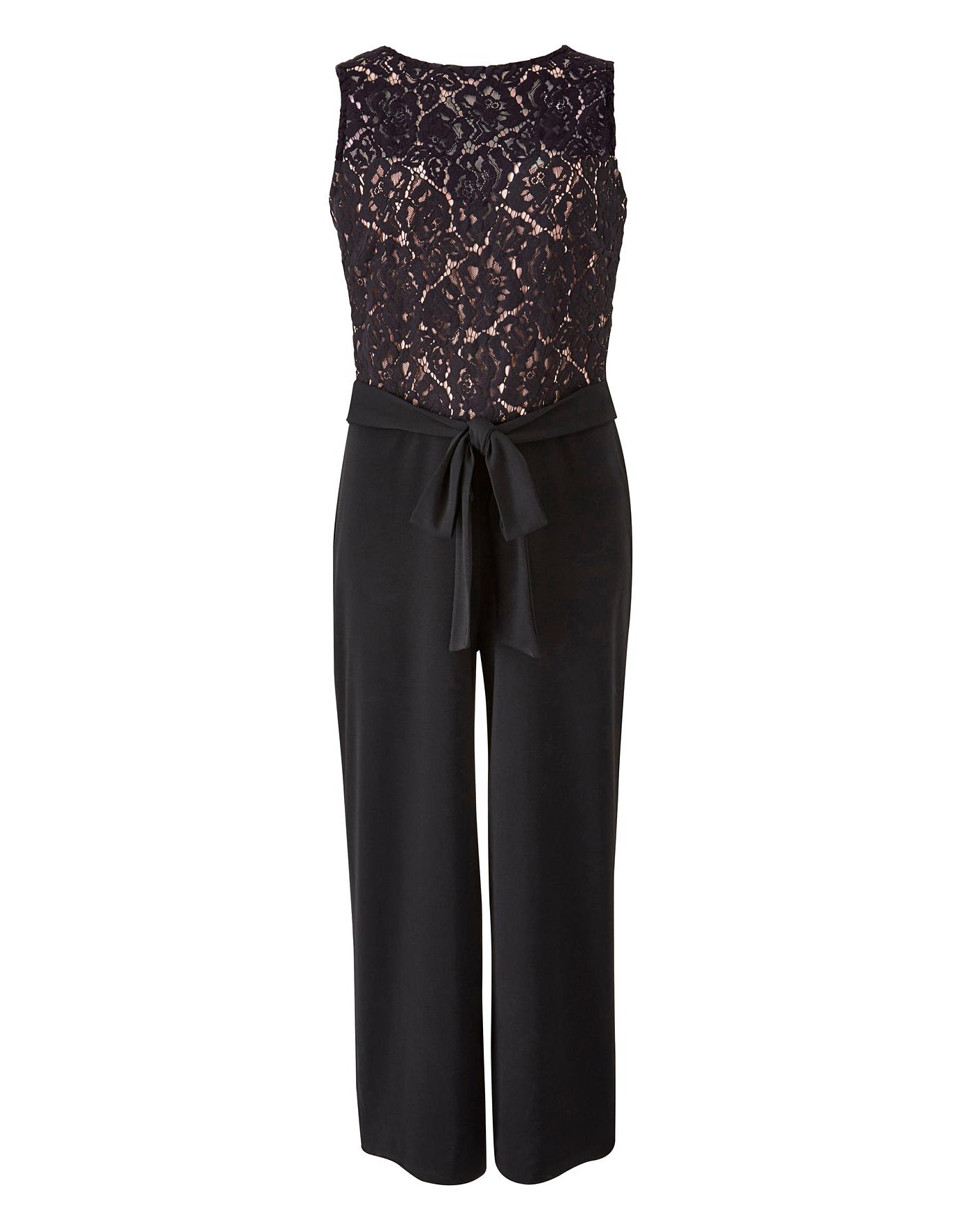 black lace culotte jumpsuit