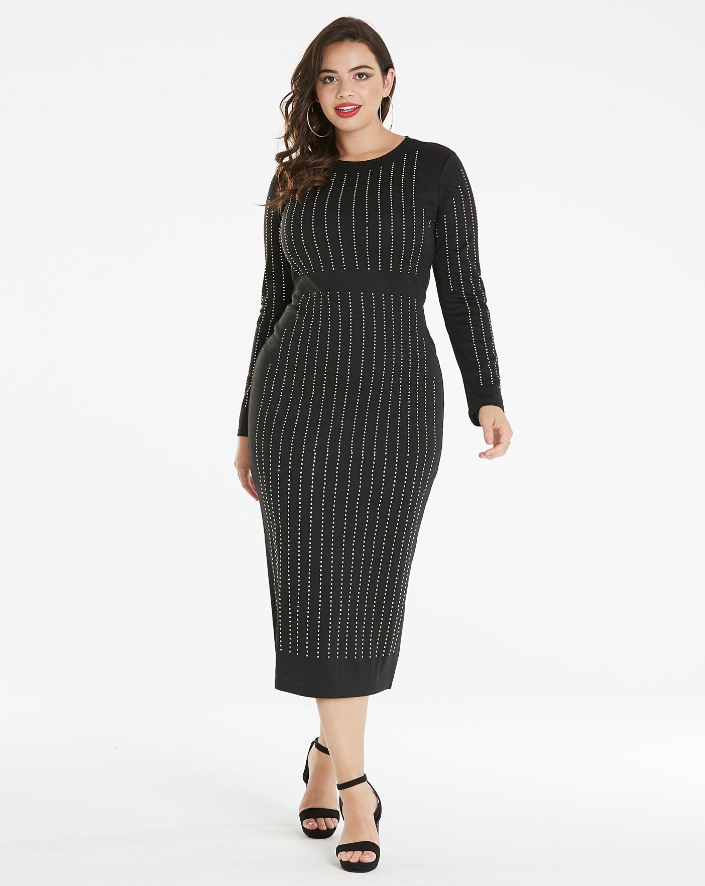 long sleeve midi bodycon dress