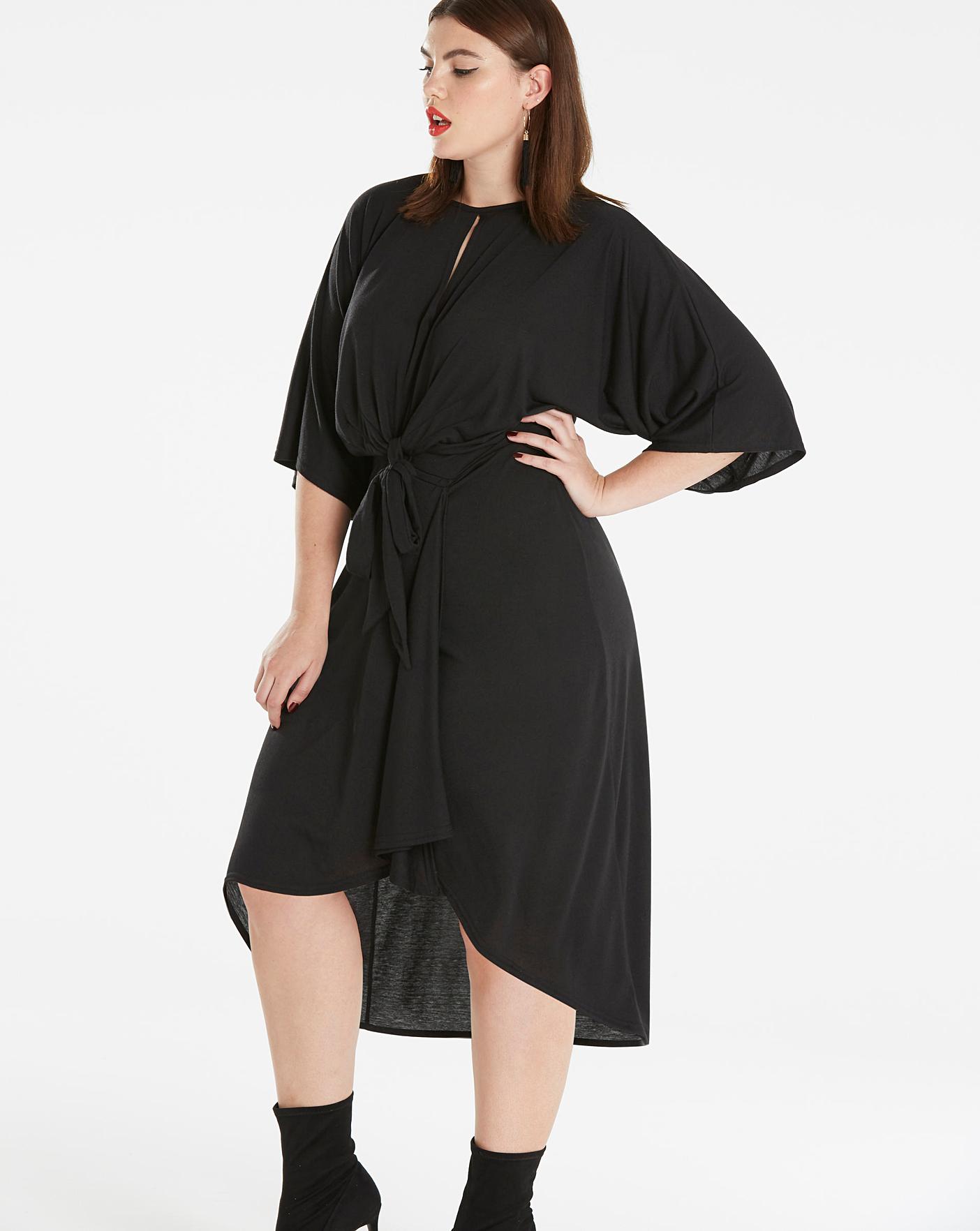 Kimono knot front on sale dress