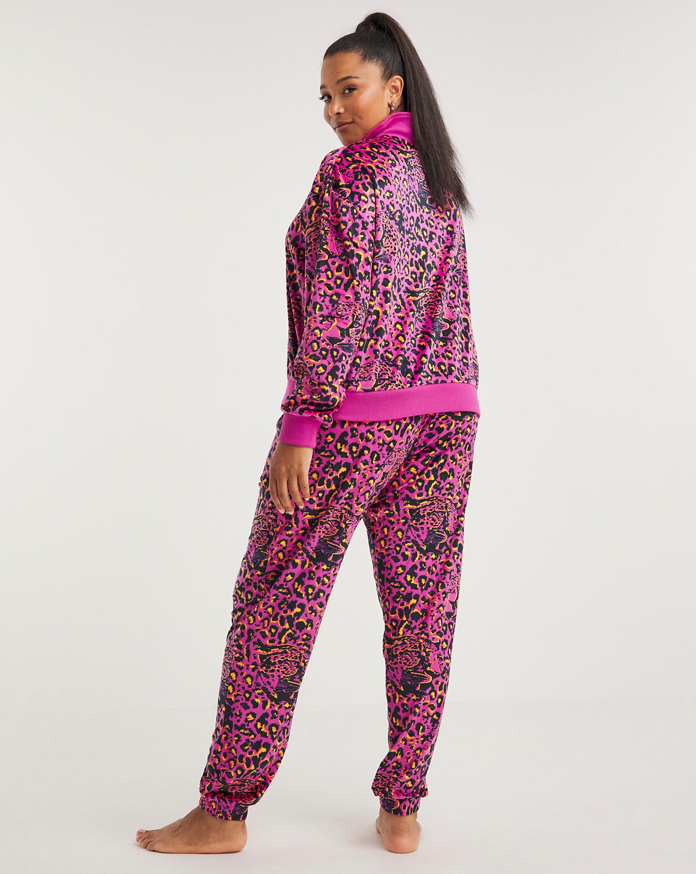 Pink leopard sales print tracksuit