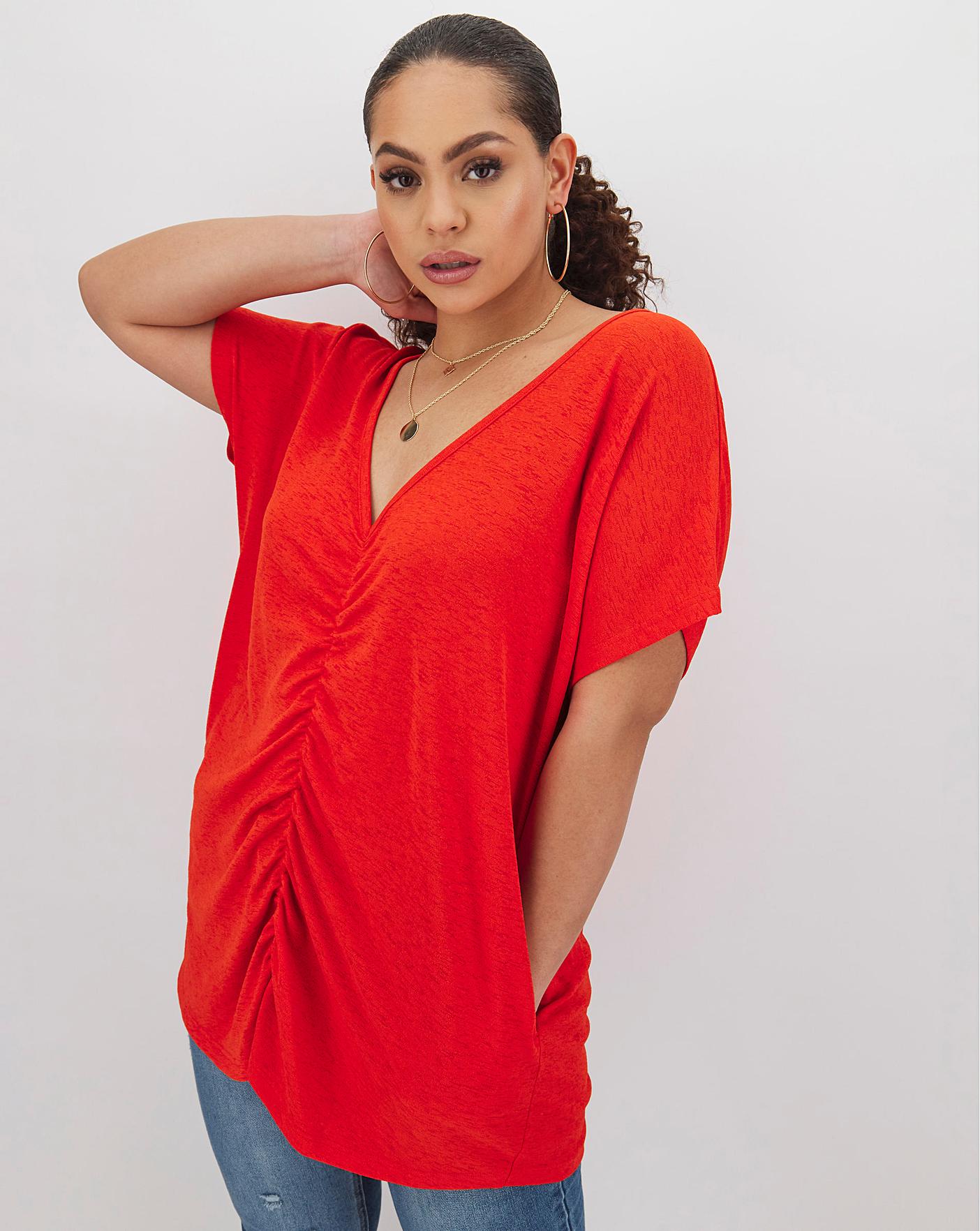 ruched front t shirt