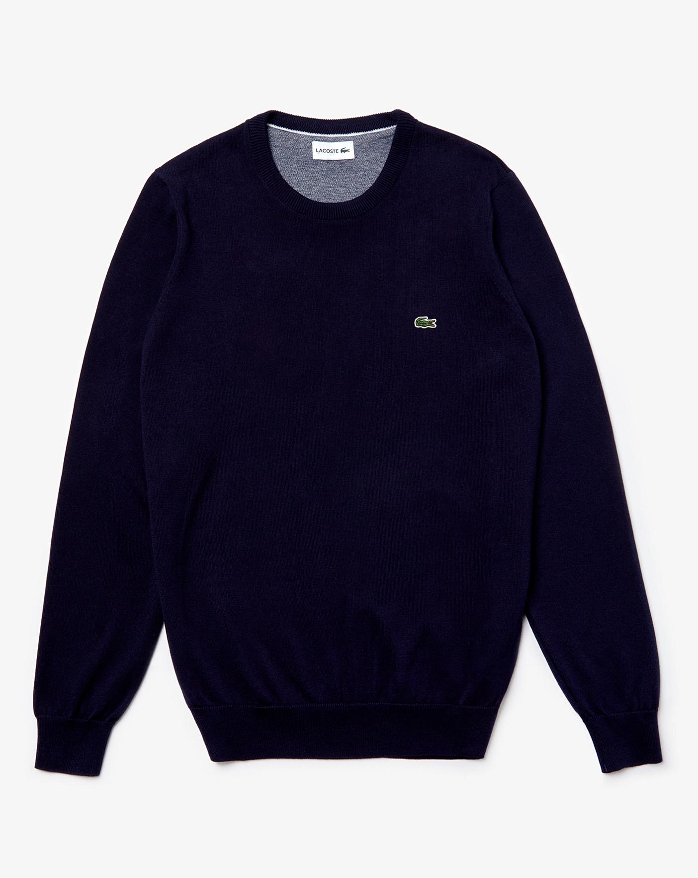 lacoste black crew neck jumper