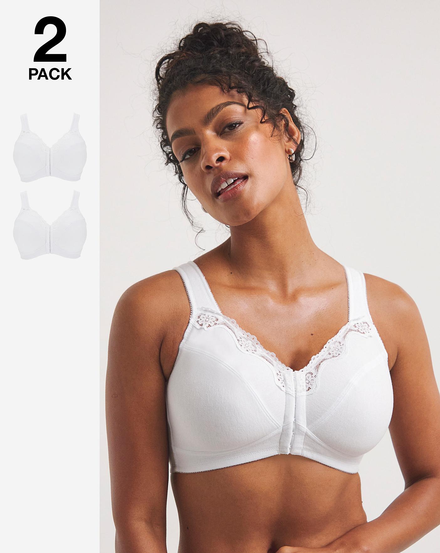 Front hook bra cotton bra como (pack of 2)