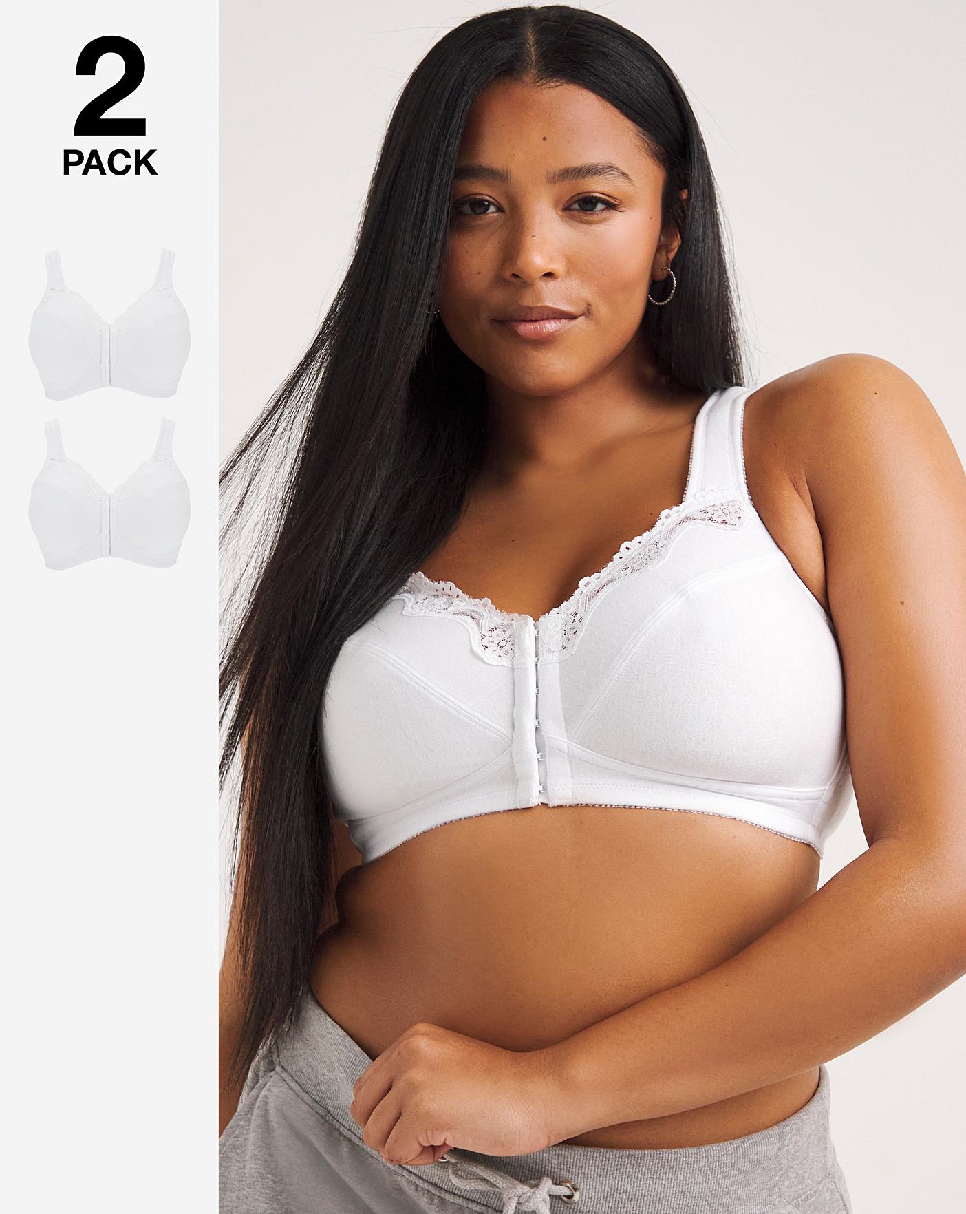 UK Ladies Front Fastening Bras Lace Plus Size Full Coverage