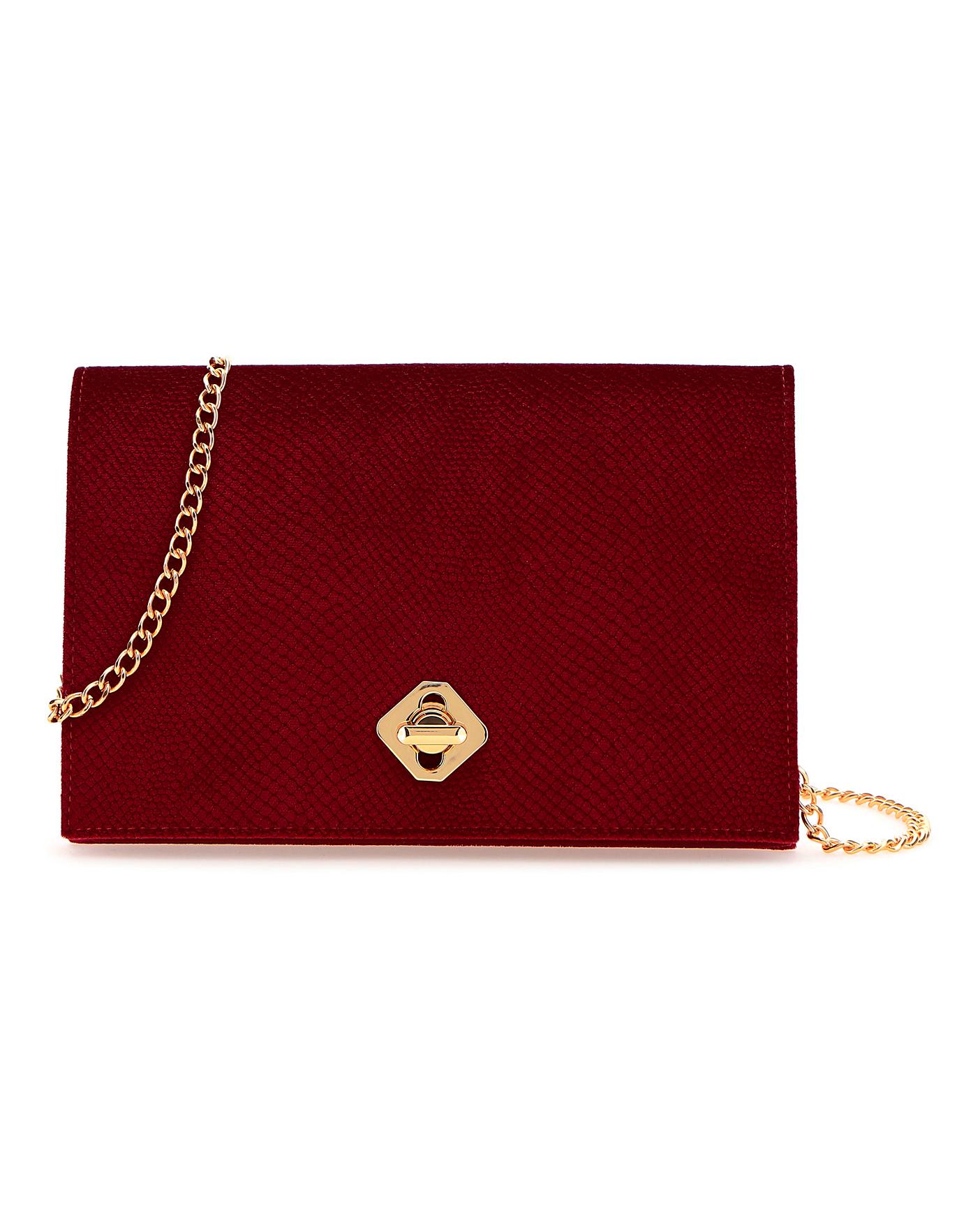 red velvet clutch purse