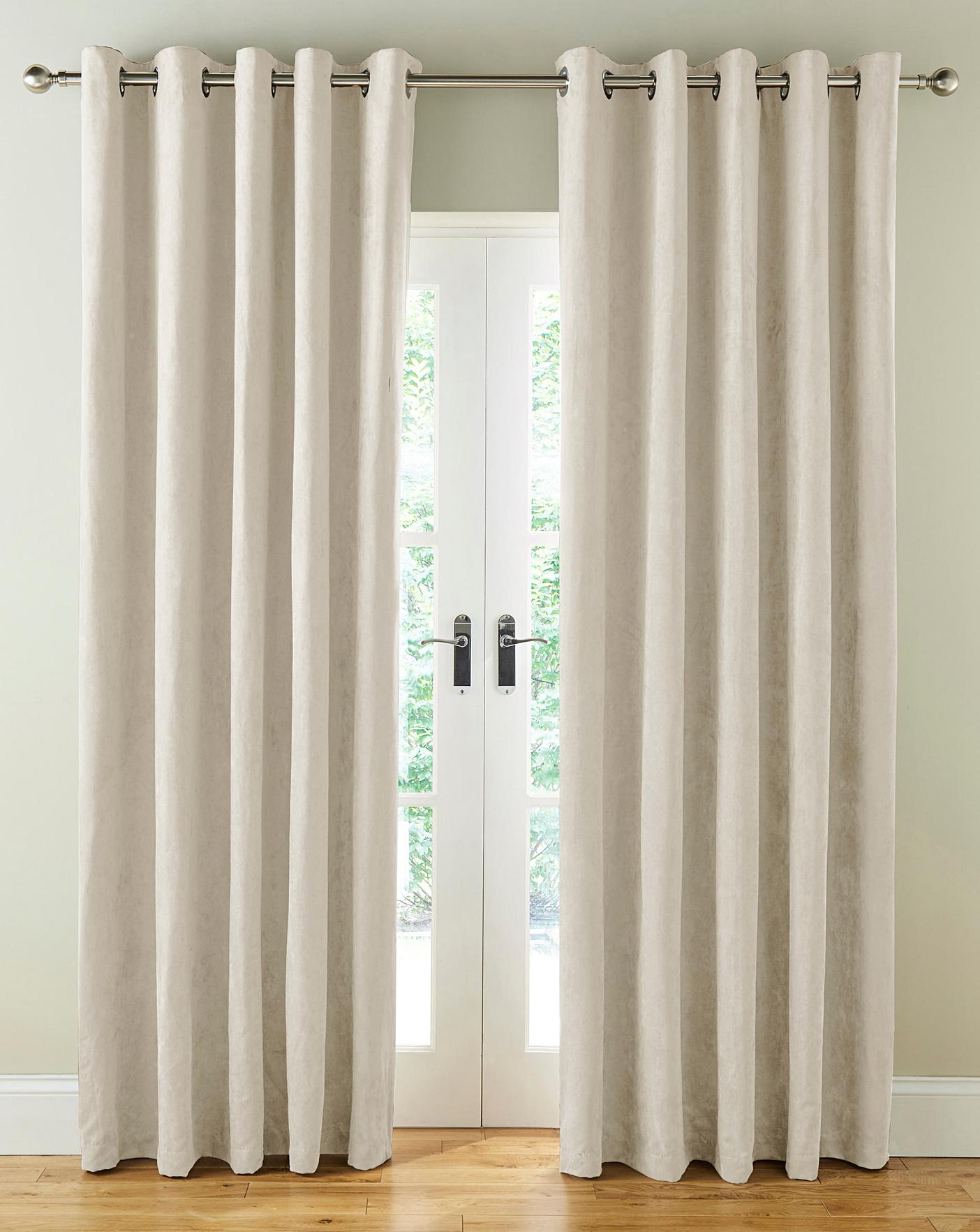 Faux Suede Blackout Eyelet Curtains J D Williams