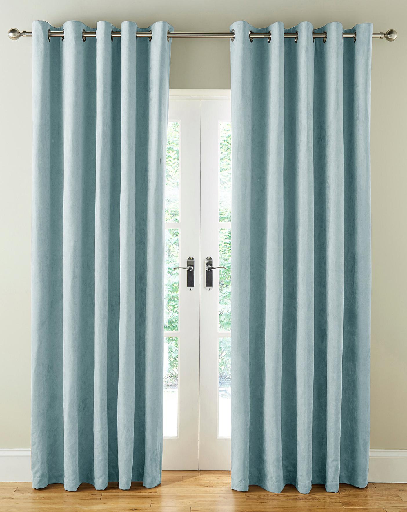 Faux Suede Blackout Long Eyelet Curtains Jacamo