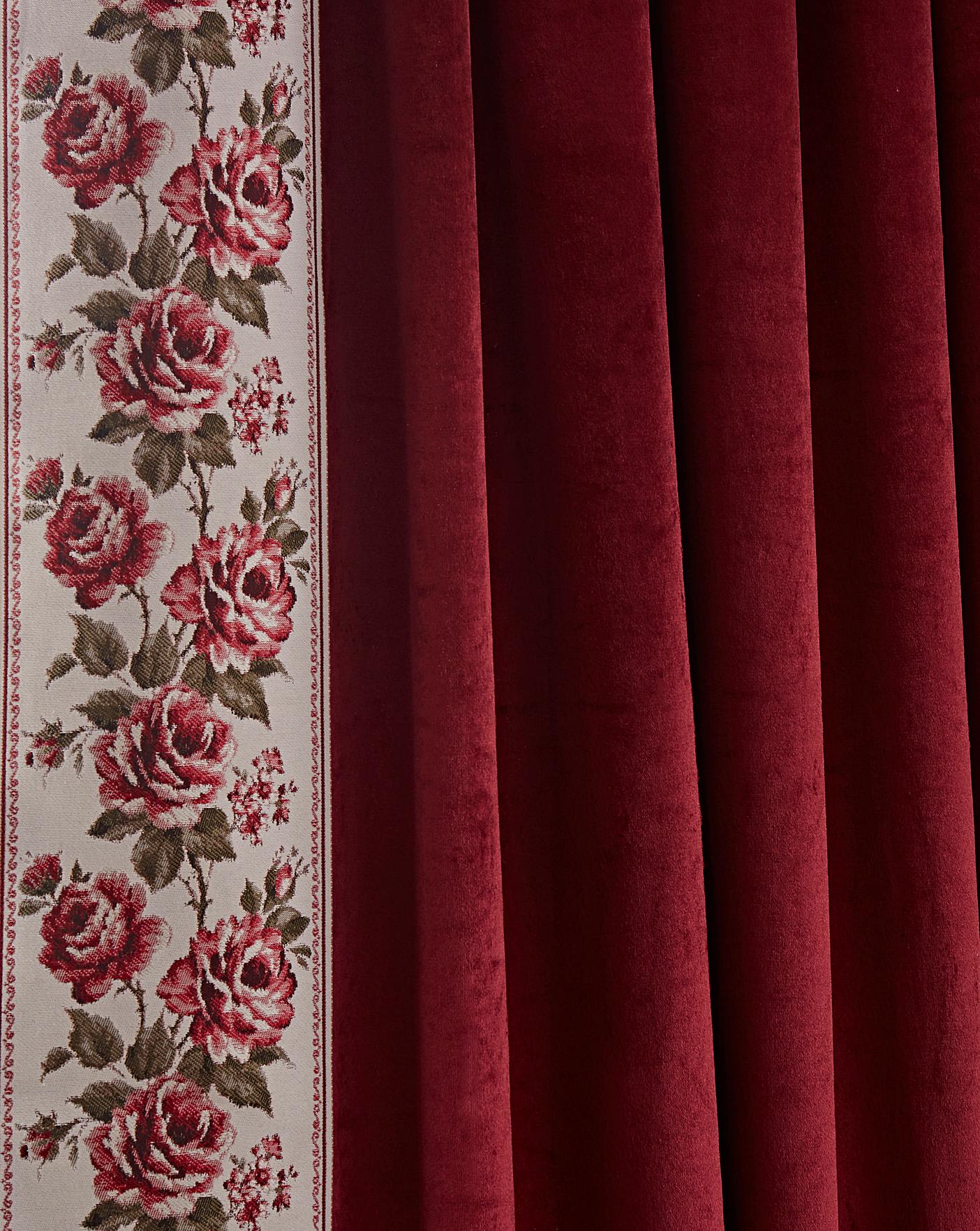 Rose Heavyweight Thermal Velvet Curtains House of Bath