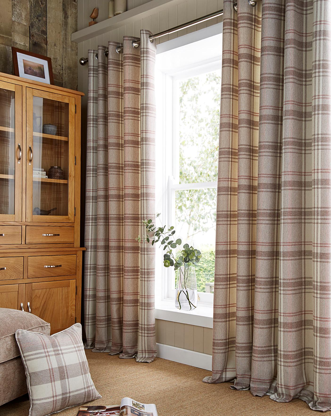 Highland Check Lined Curtains | J D Williams
