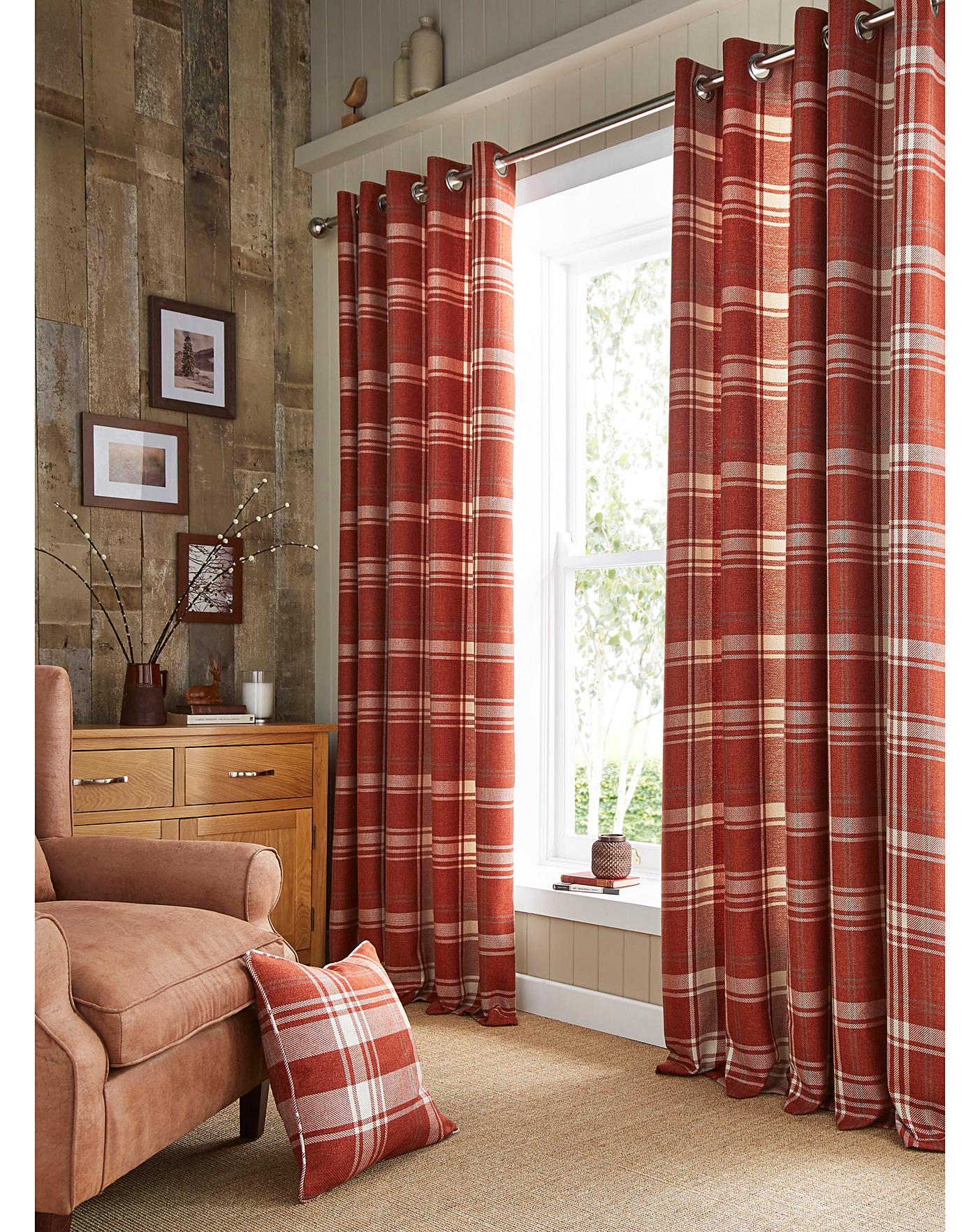 Highland Check Long Lined Curtains | Ambrose Wilson
