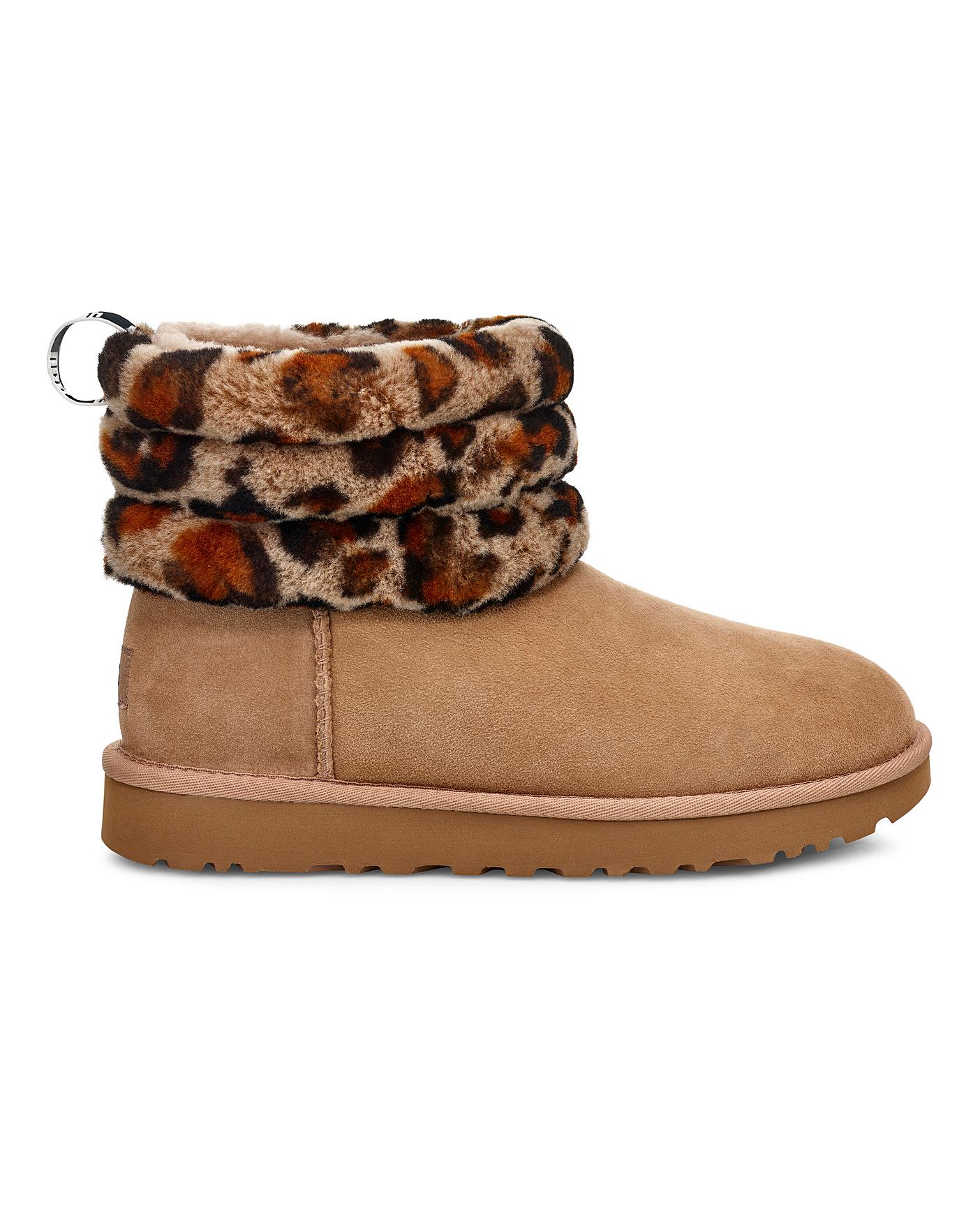 ugg fluff mini quilted leopard