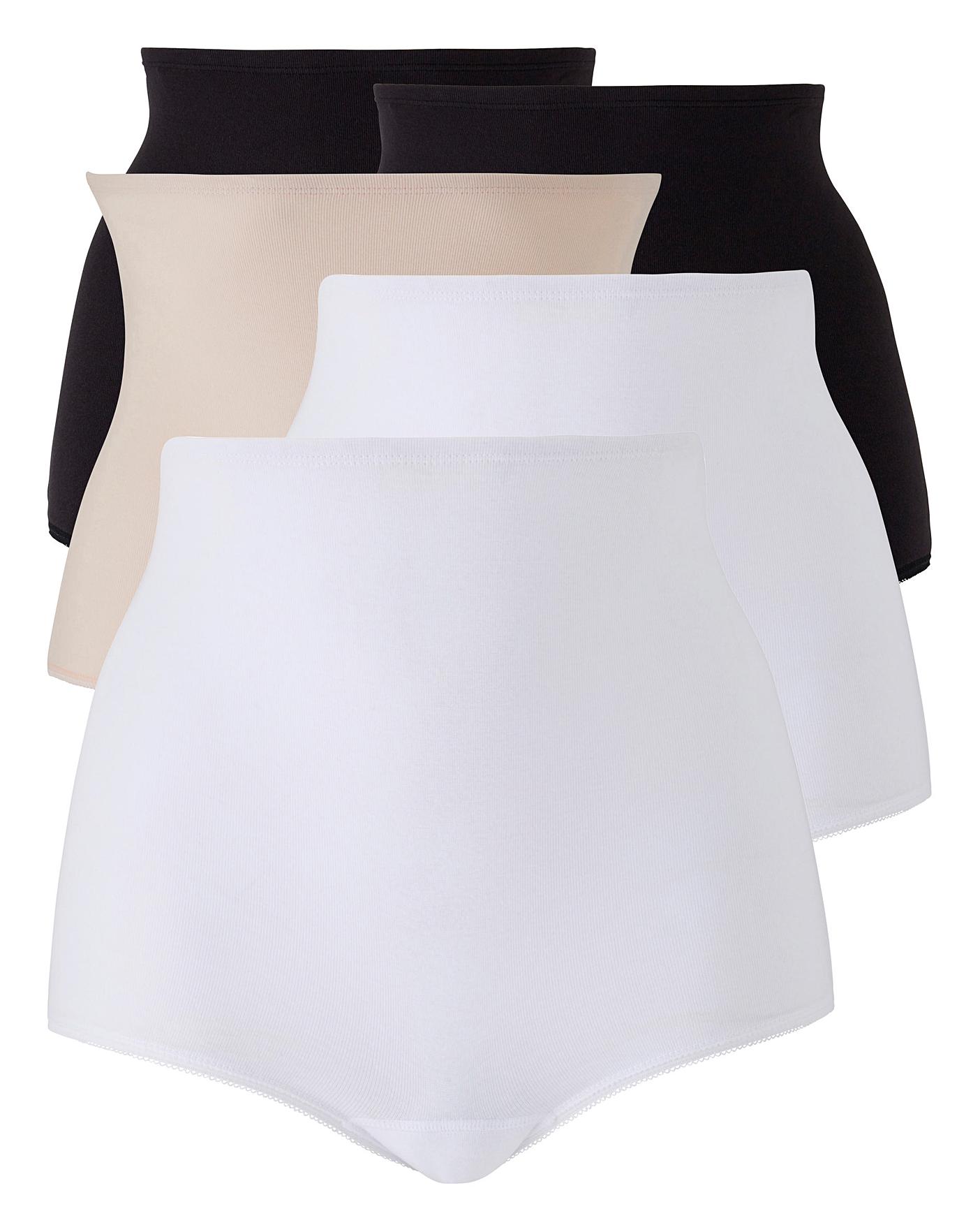 5 Pack Black/White/Blush Comfort Shorts | J D Williams