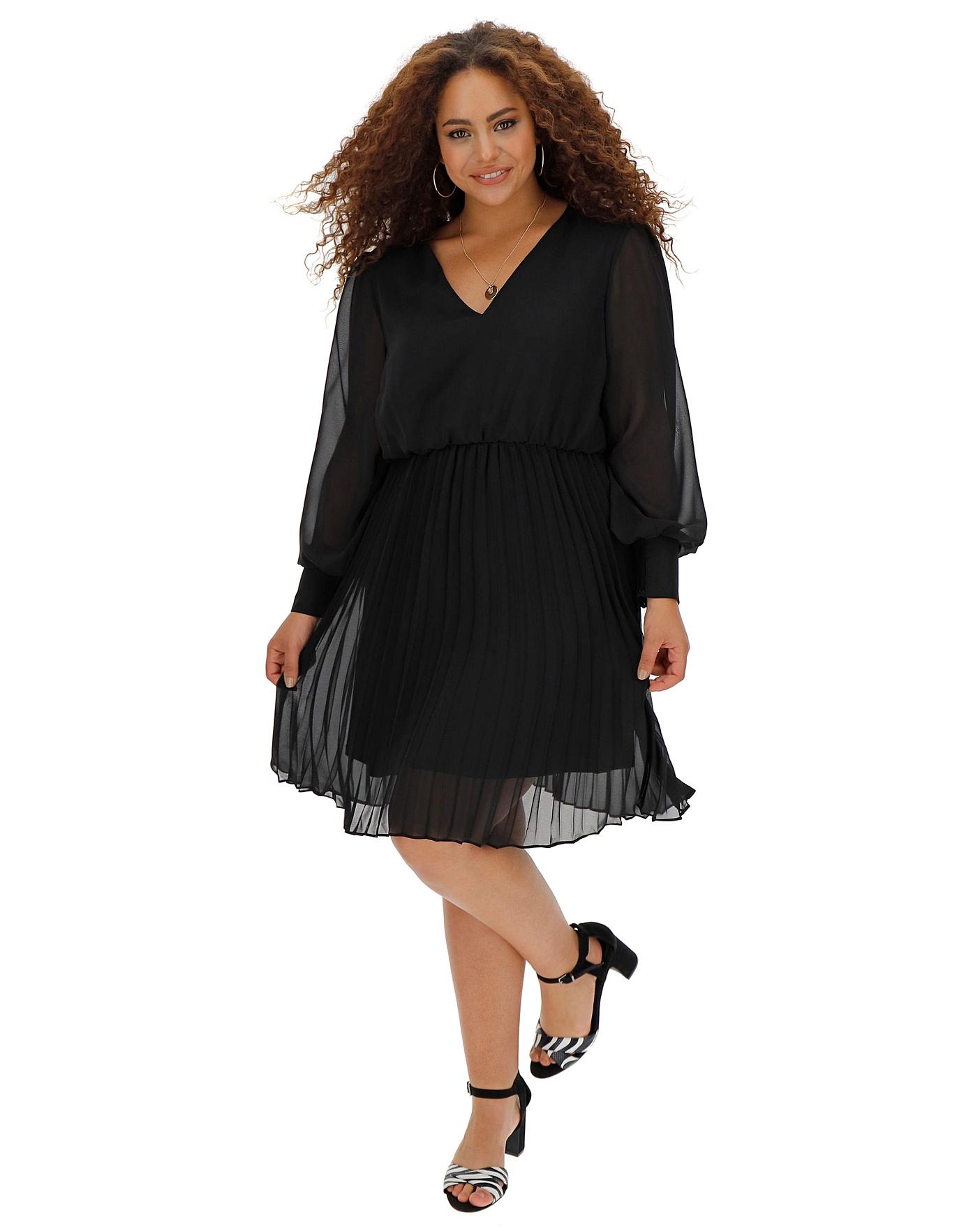 Black Pleated Skirt Dress | Simply Be