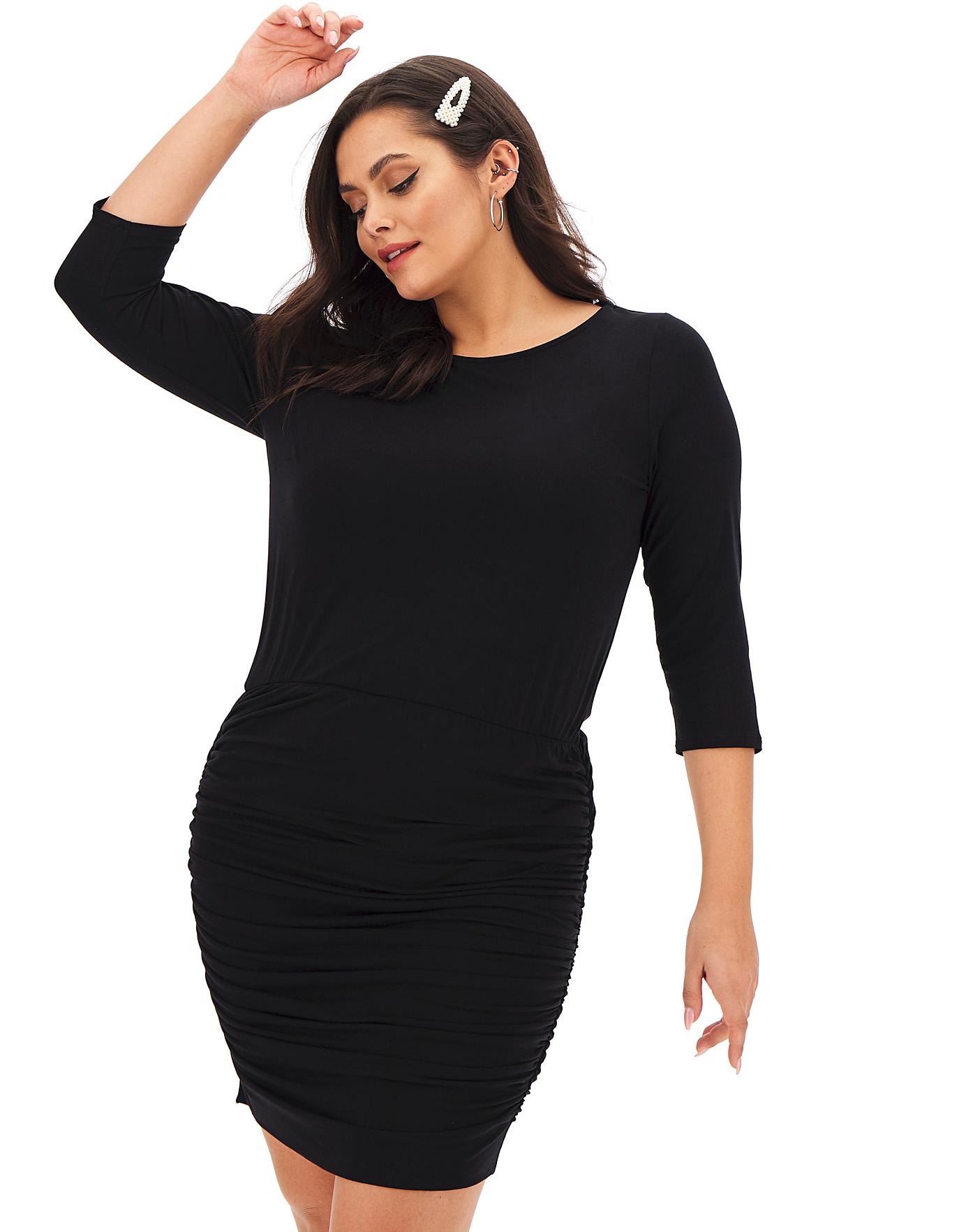 black jersey bodycon dress