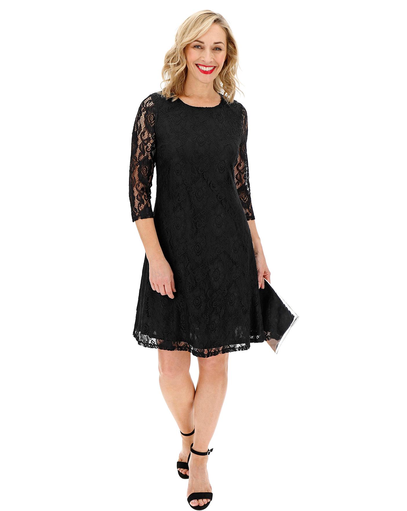 lace swing dress with sleeves