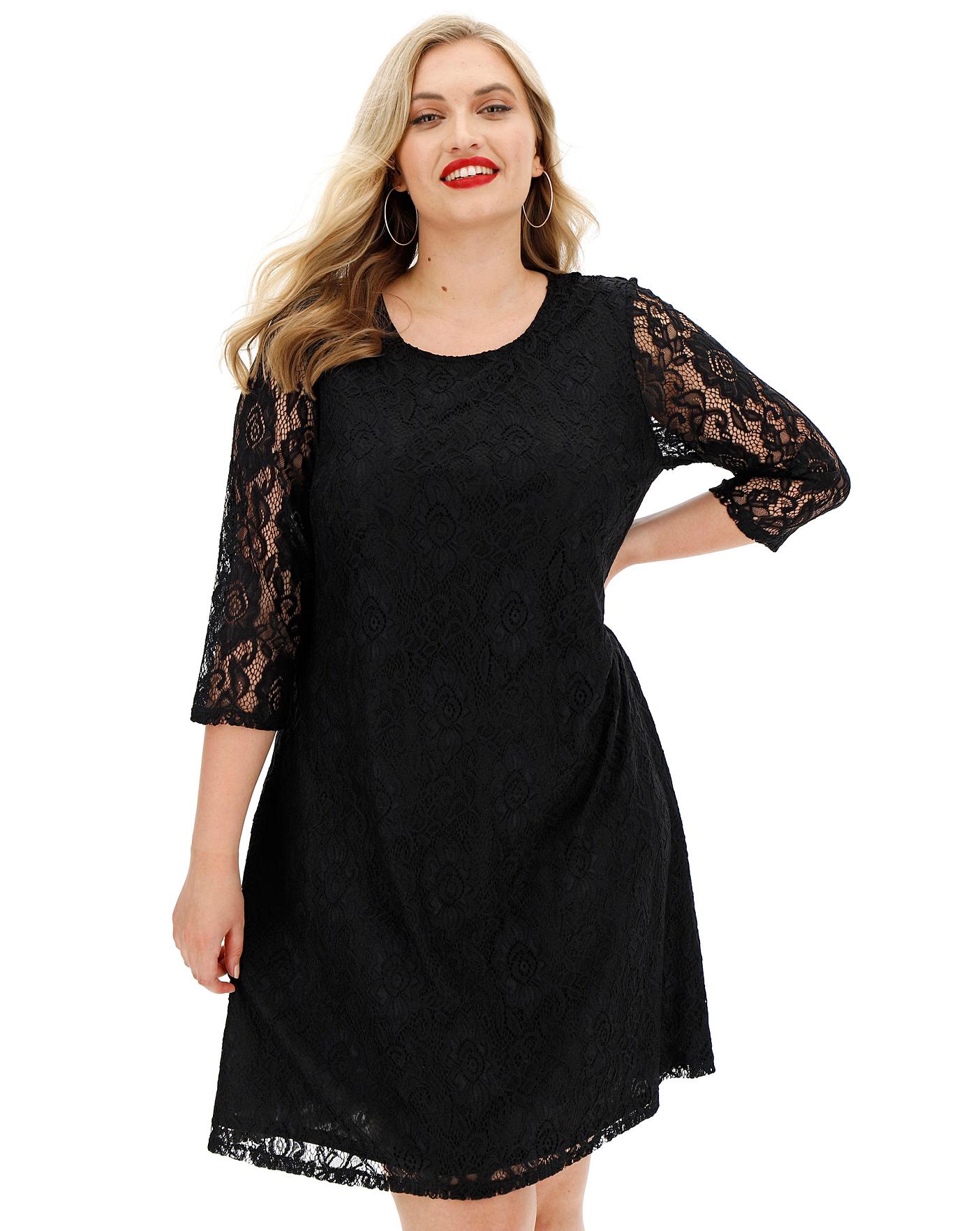 lace swing dress with sleeves