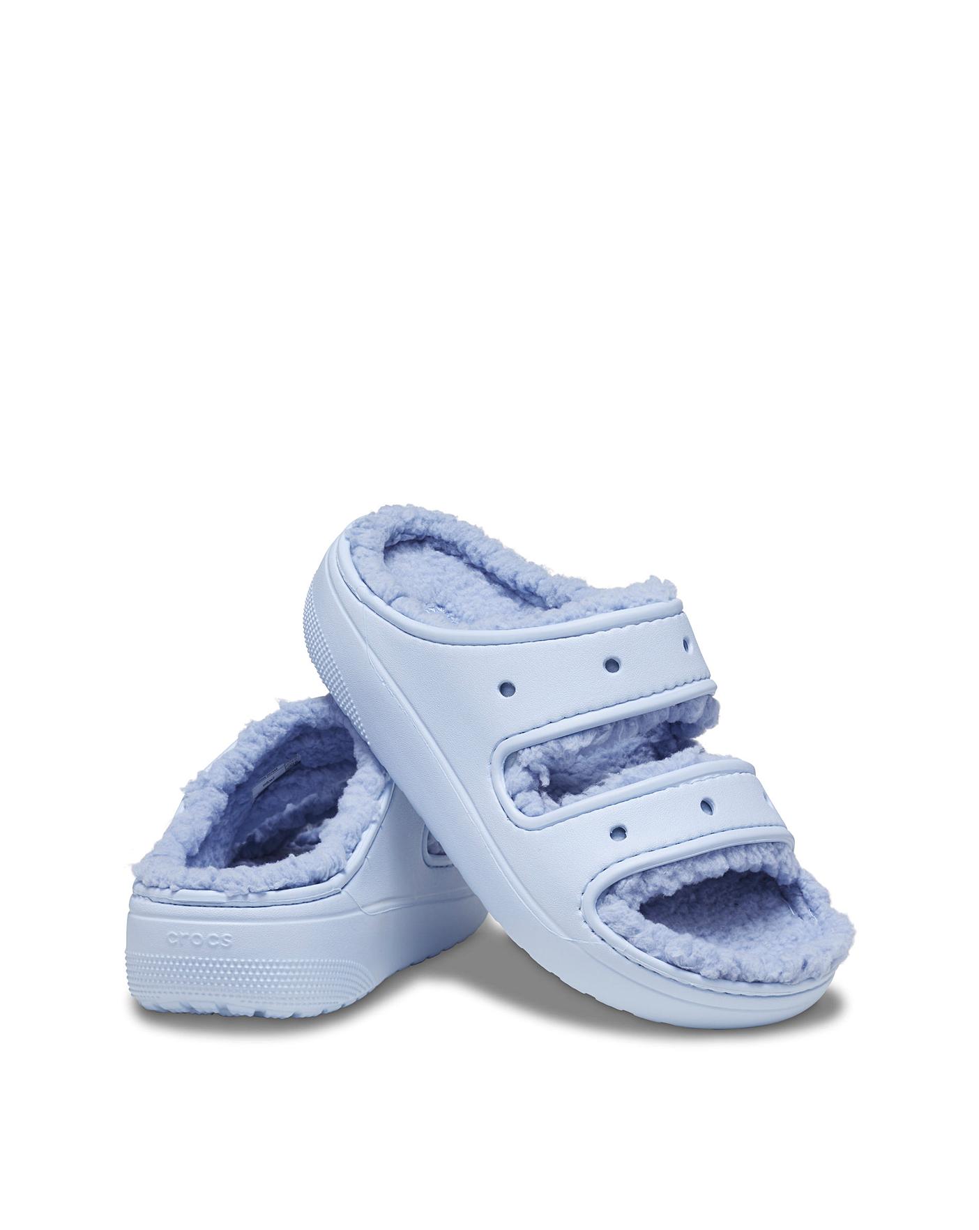 Crocs with 2025 fur mineral blue