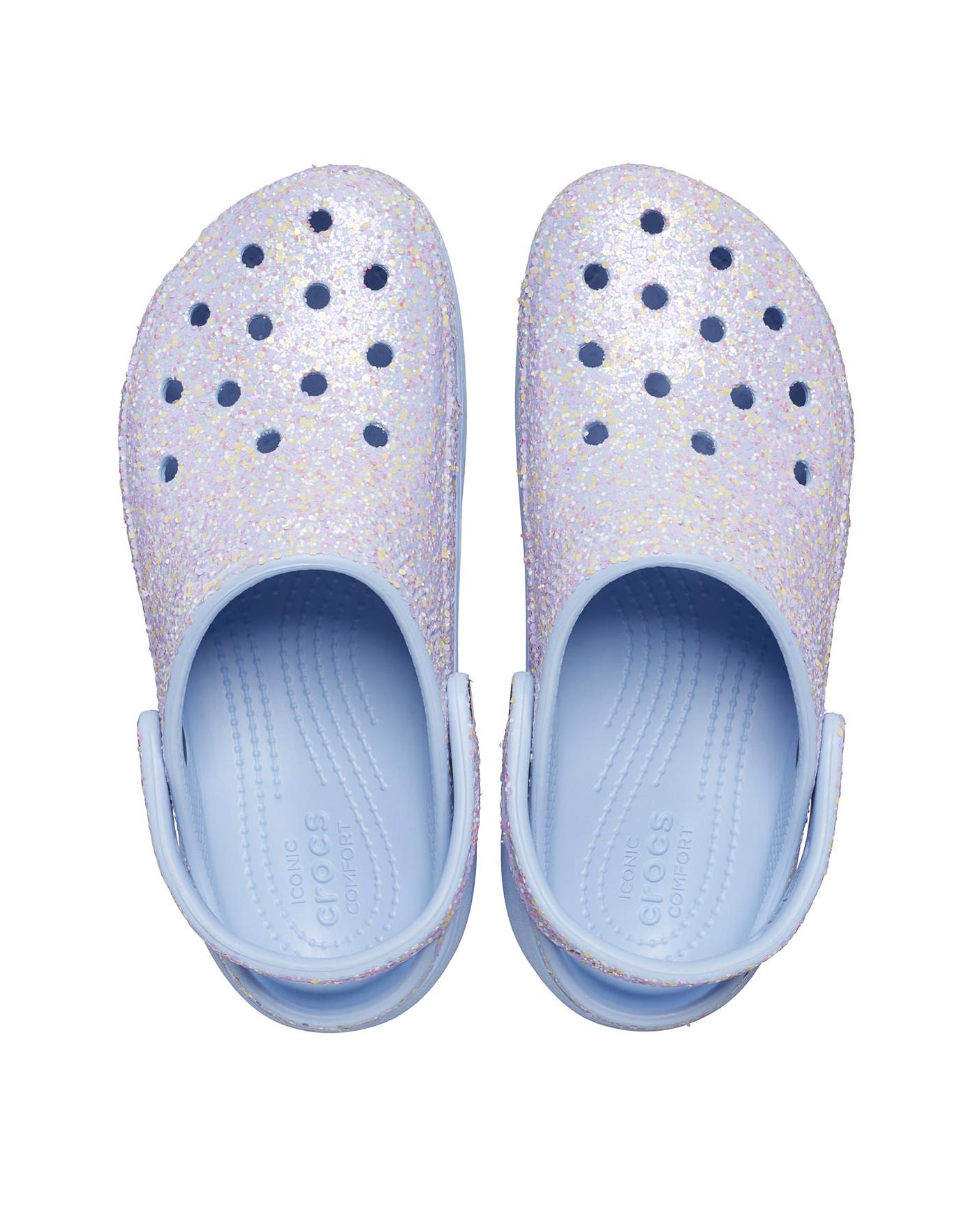 Crocs with fur online glitter