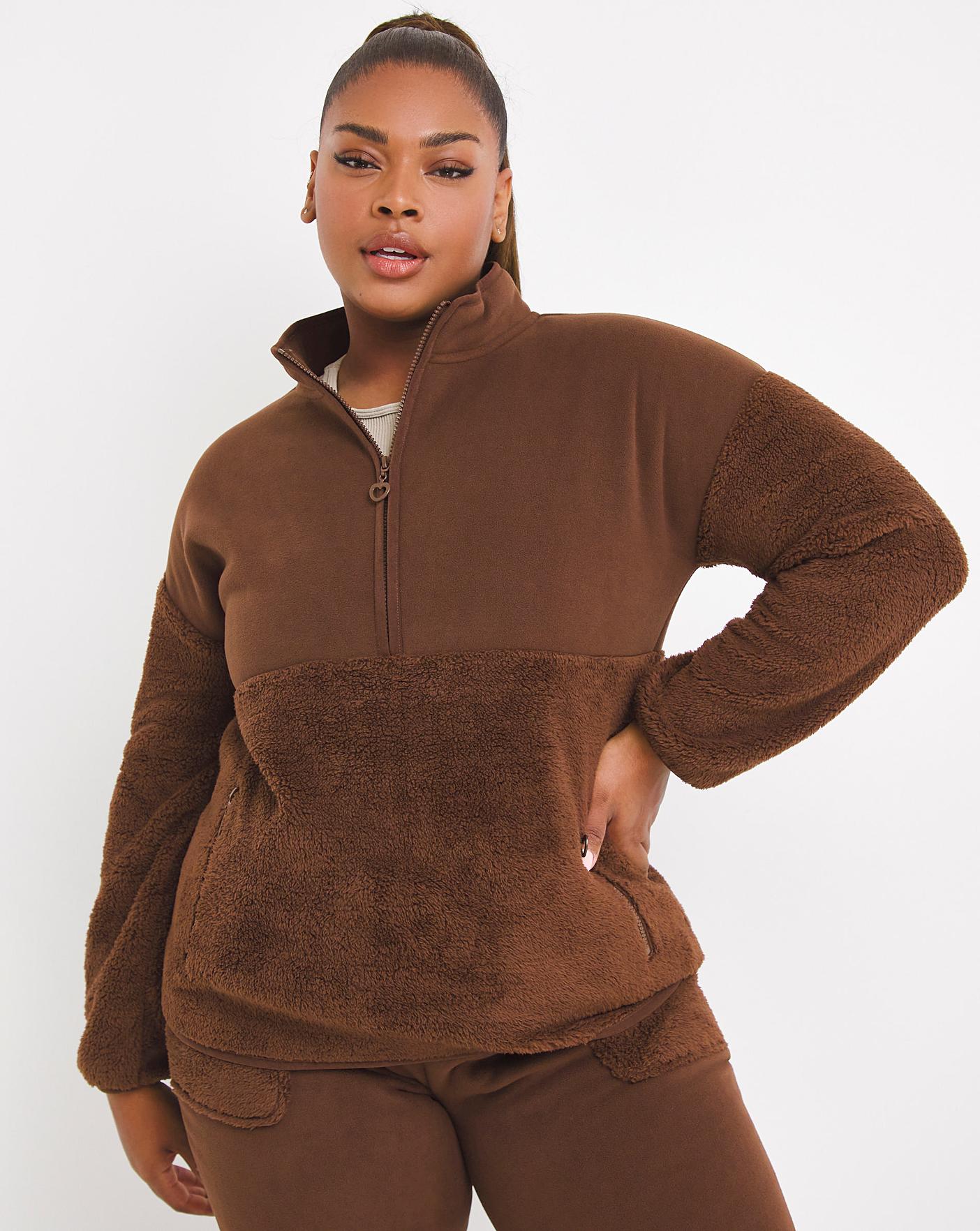 Half zip teddy jumper best sale