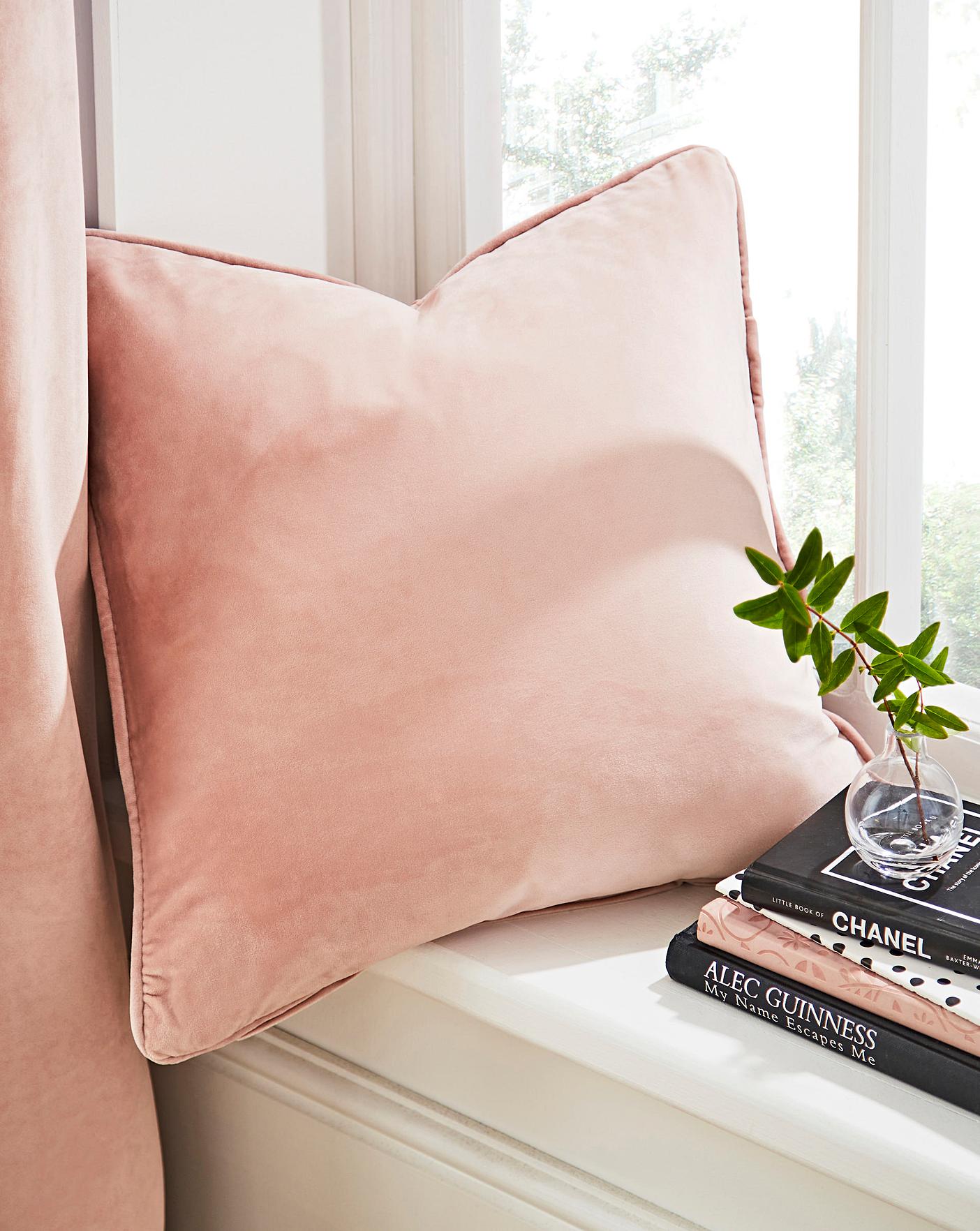 Plain Dye Velour Cushion J D Williams