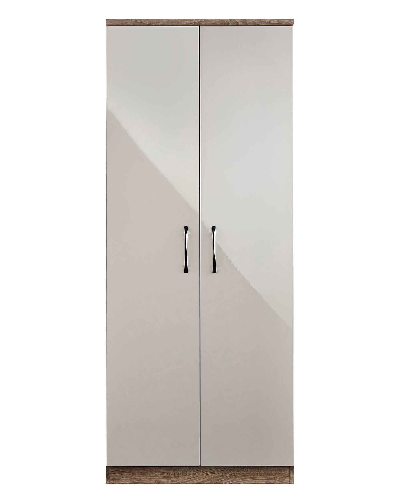 Sloane High Gloss Assembled Wardrobe J D Williams