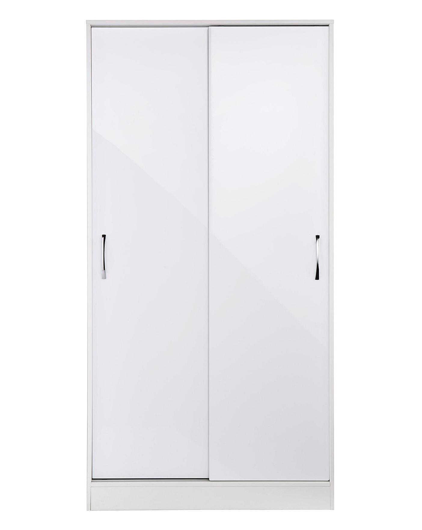 Sloane High Gloss Sliding Wardrobe J D Williams