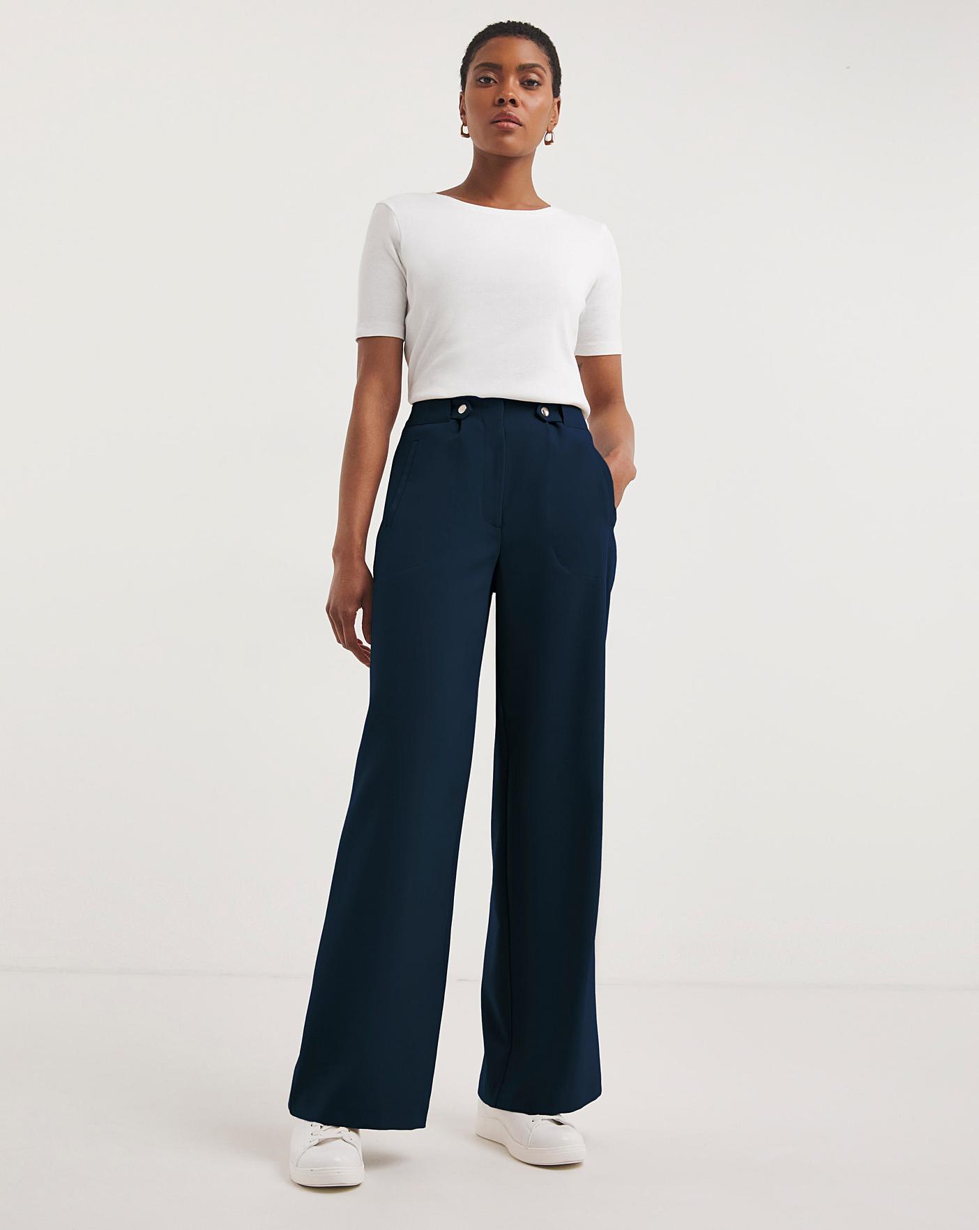 COS High-Waisted Wide-Leg Trousers in BRIGHT BLUE | Endource