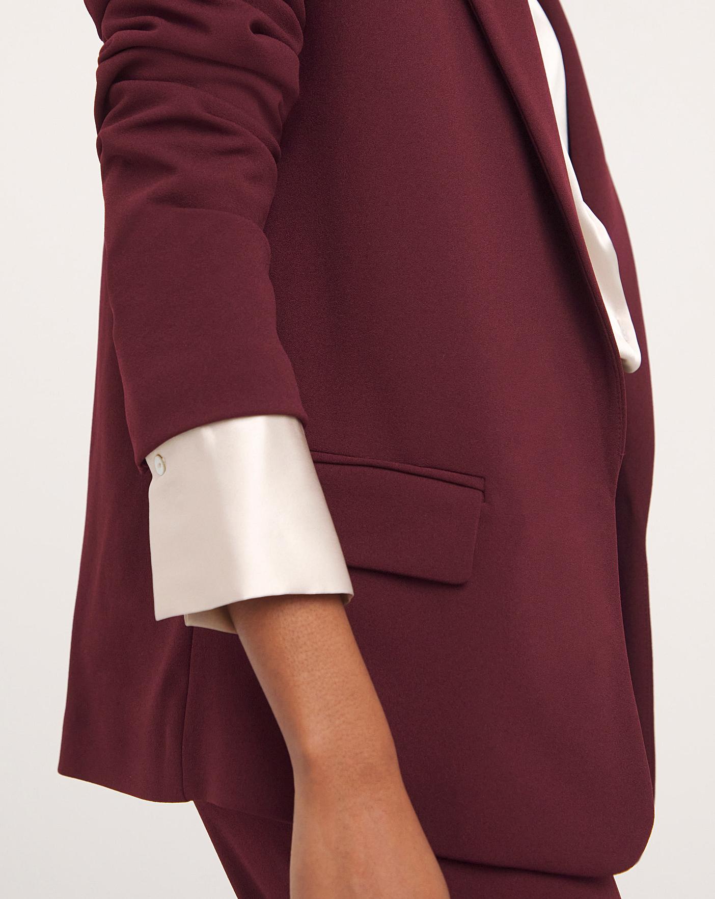 Black Scuba Crepe Puff Sleeves Blazer — 10 main image 1