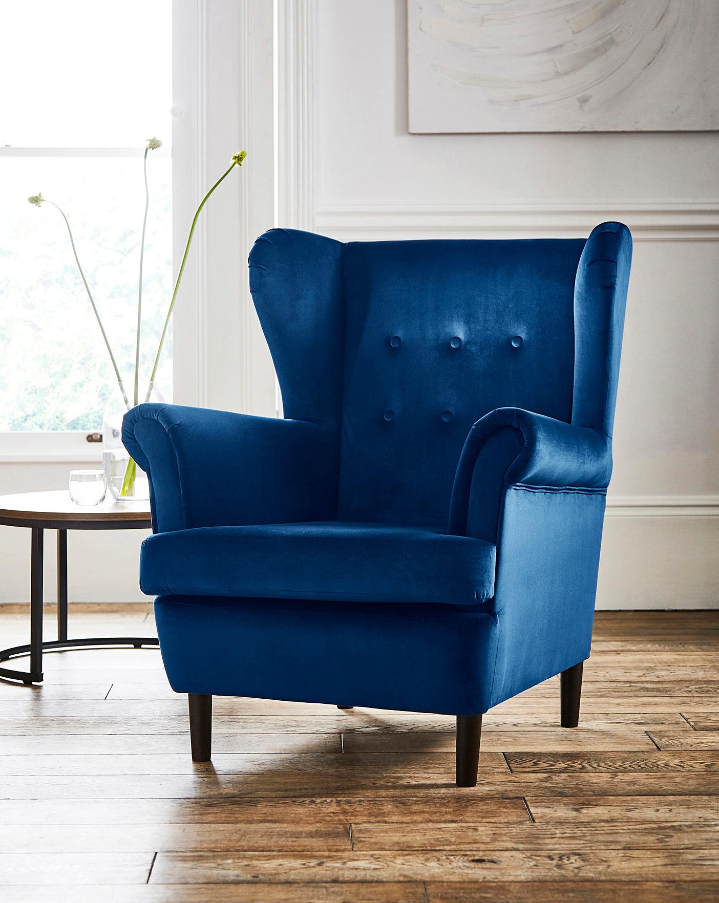 Banbury Velvet Wingback Chair Home Essentials