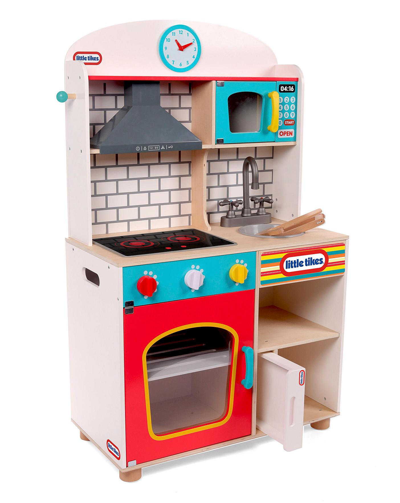 little tikes wooden kitchen and laundry center