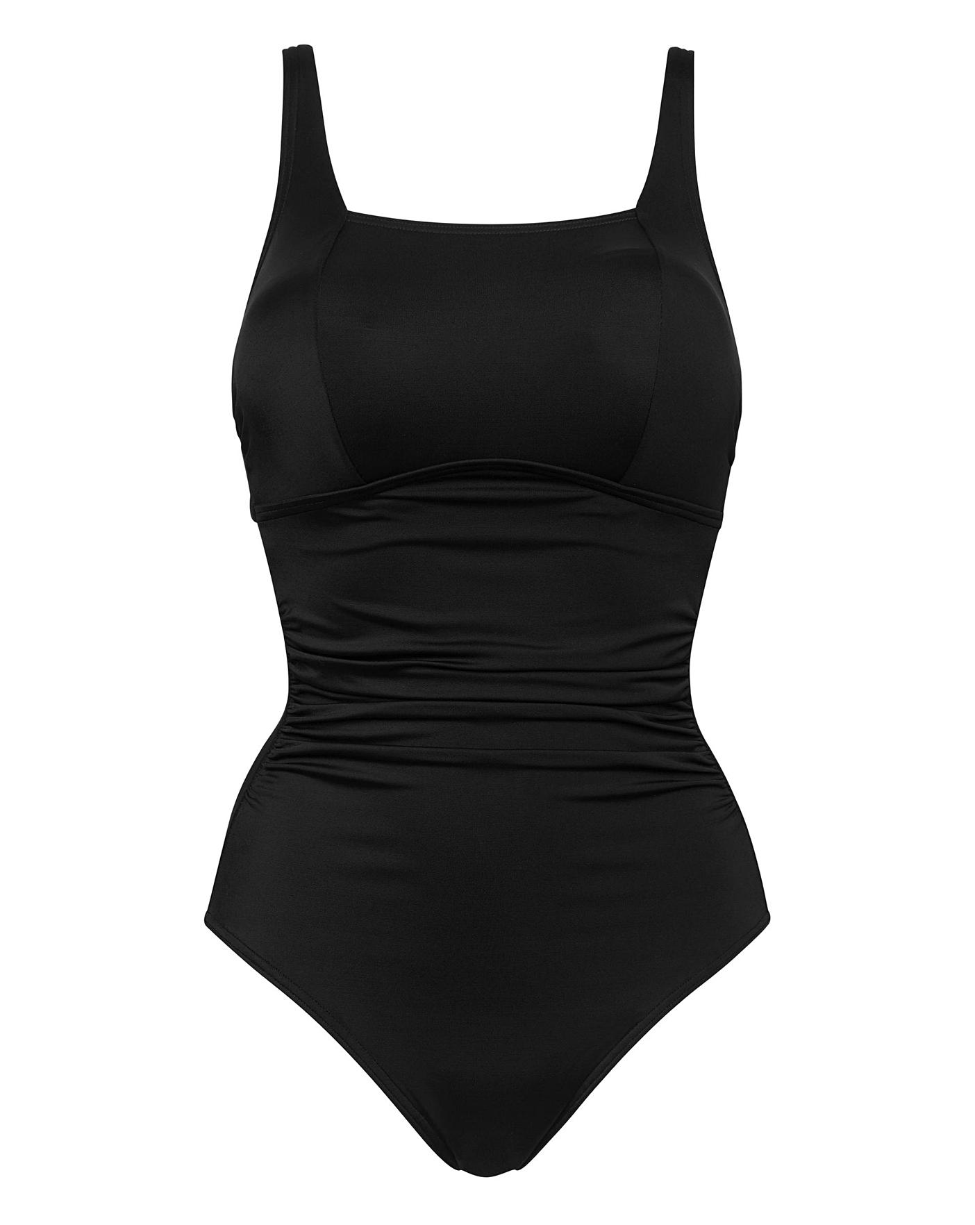 Buy FIGLEAVES Tailor Twist Underwired Halter Tummy Control Swimsuit Longer  Length 36G, Swimsuits