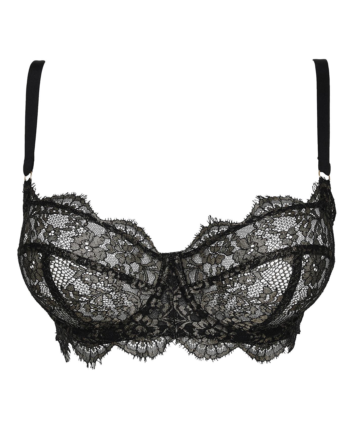 Figleaves Pulse Lace Underwired Balcony Bra, Simply Be