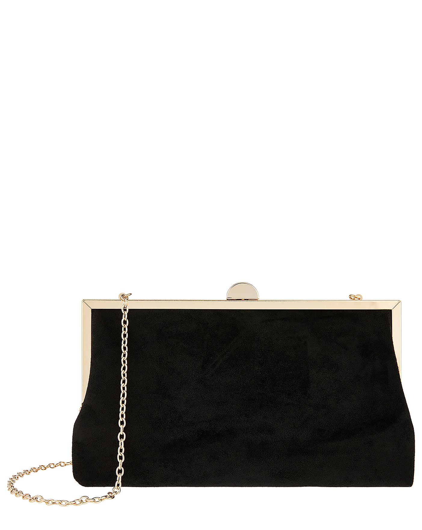 Accessorize Suedette Frame Clutch Bag | J D Williams