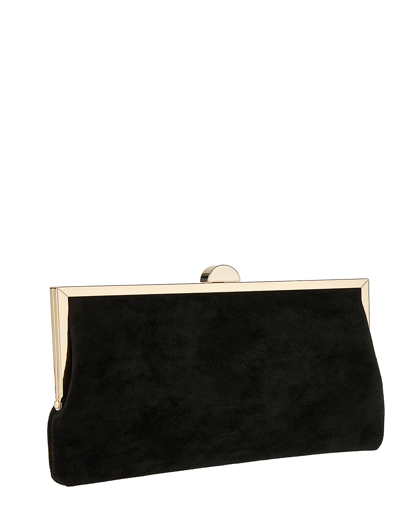 Accessorize Suedette Frame Clutch Bag | J D Williams