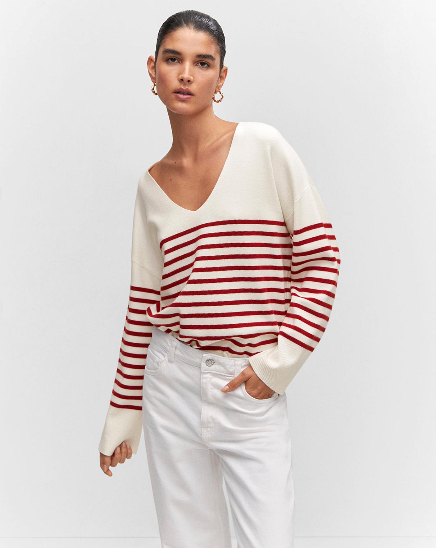 Mango stripe detail jumper hotsell