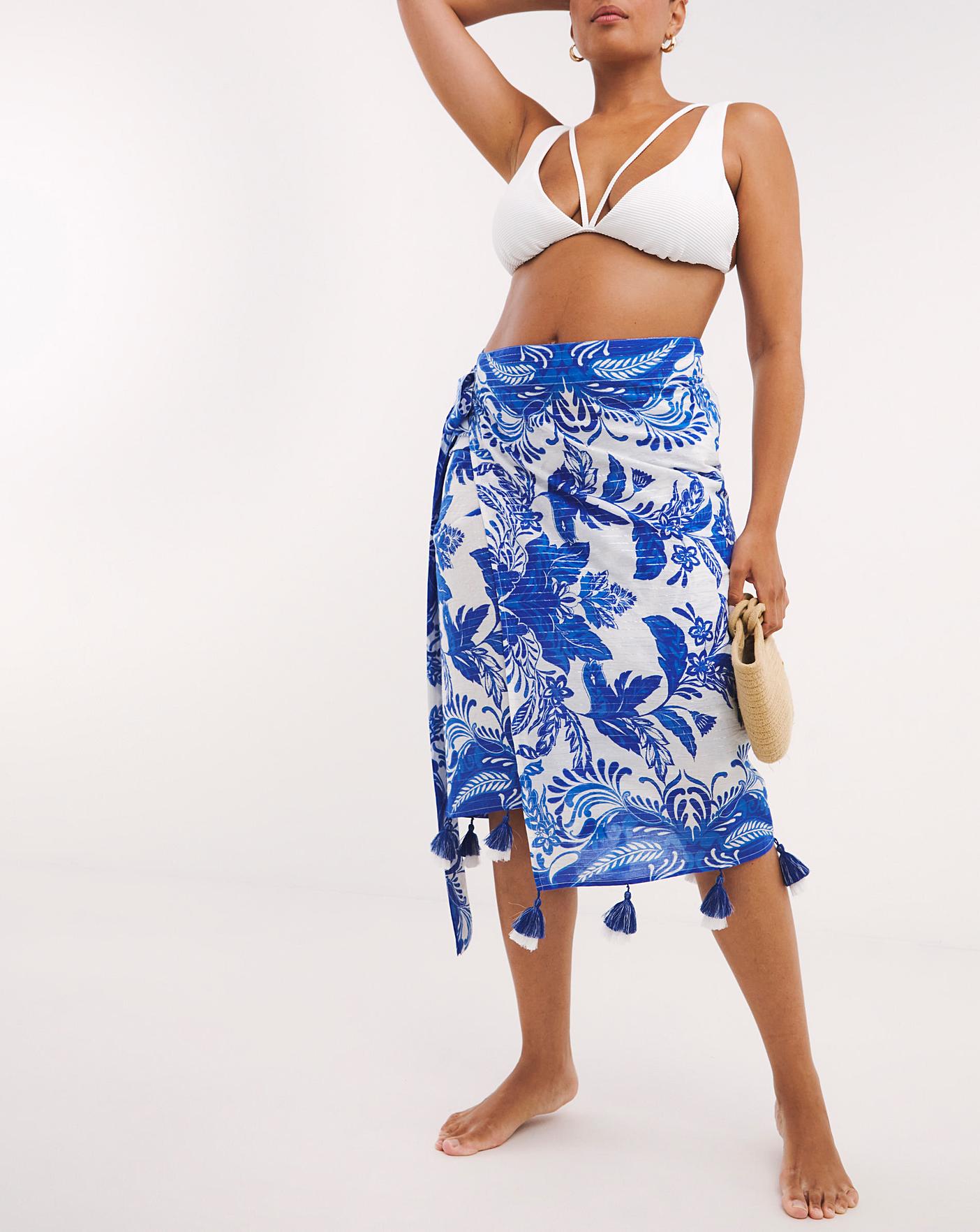 Border Print Pom Pom Sarong | Fashion World