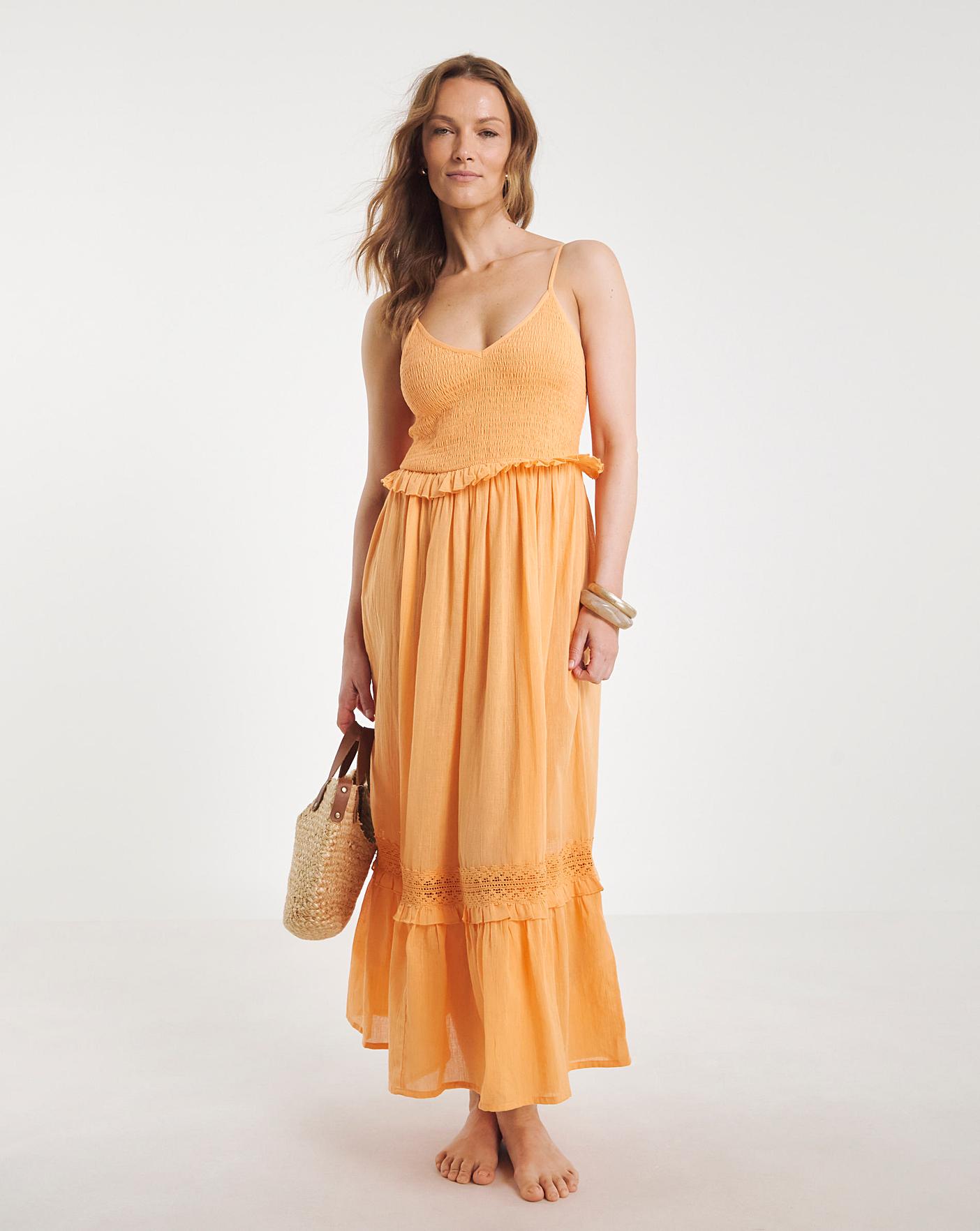 Figleaves Shirred Maxi Beach Dress | Oxendales