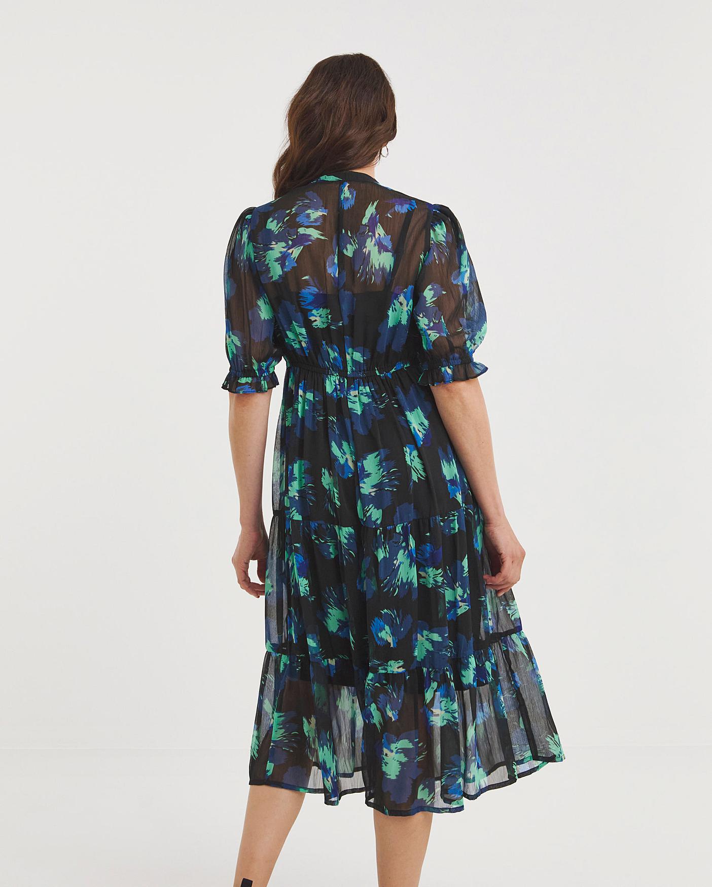 Button Through Midi Smock Dress J D Williams