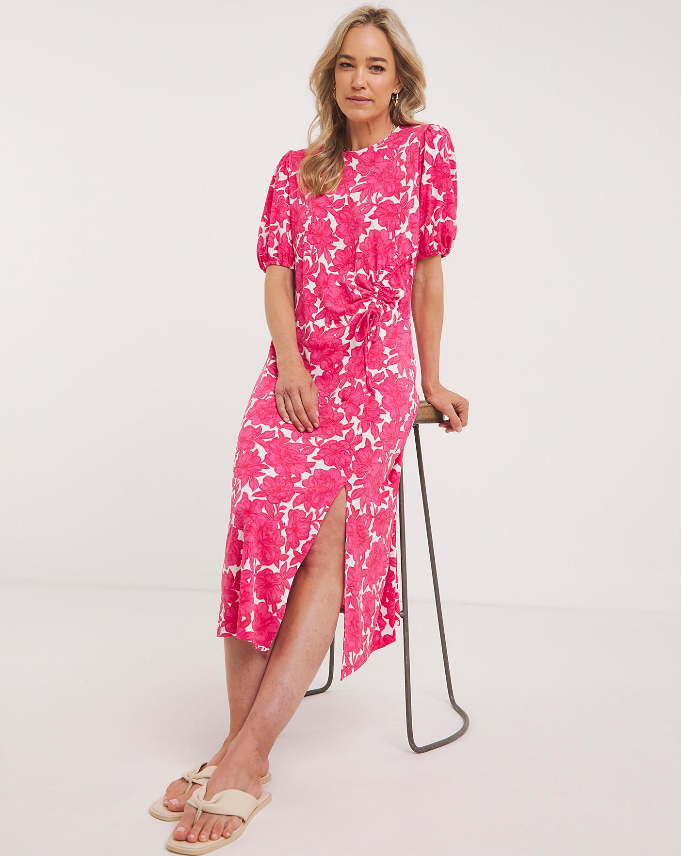 Runched Side and Sleeve Midi Dress | Ambrose Wilson