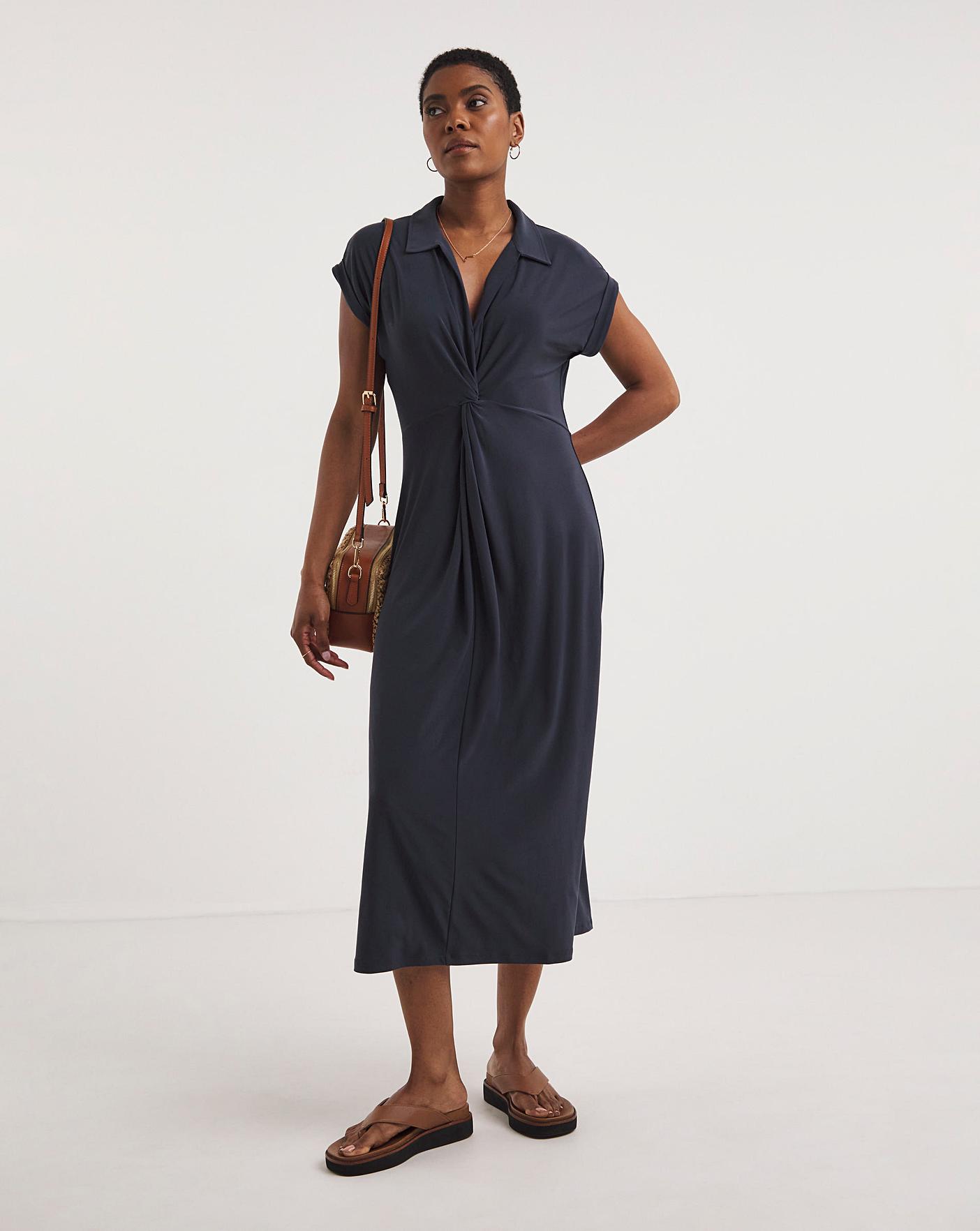 Buy Sosandar Knot Front Dress from Next Luxembourg