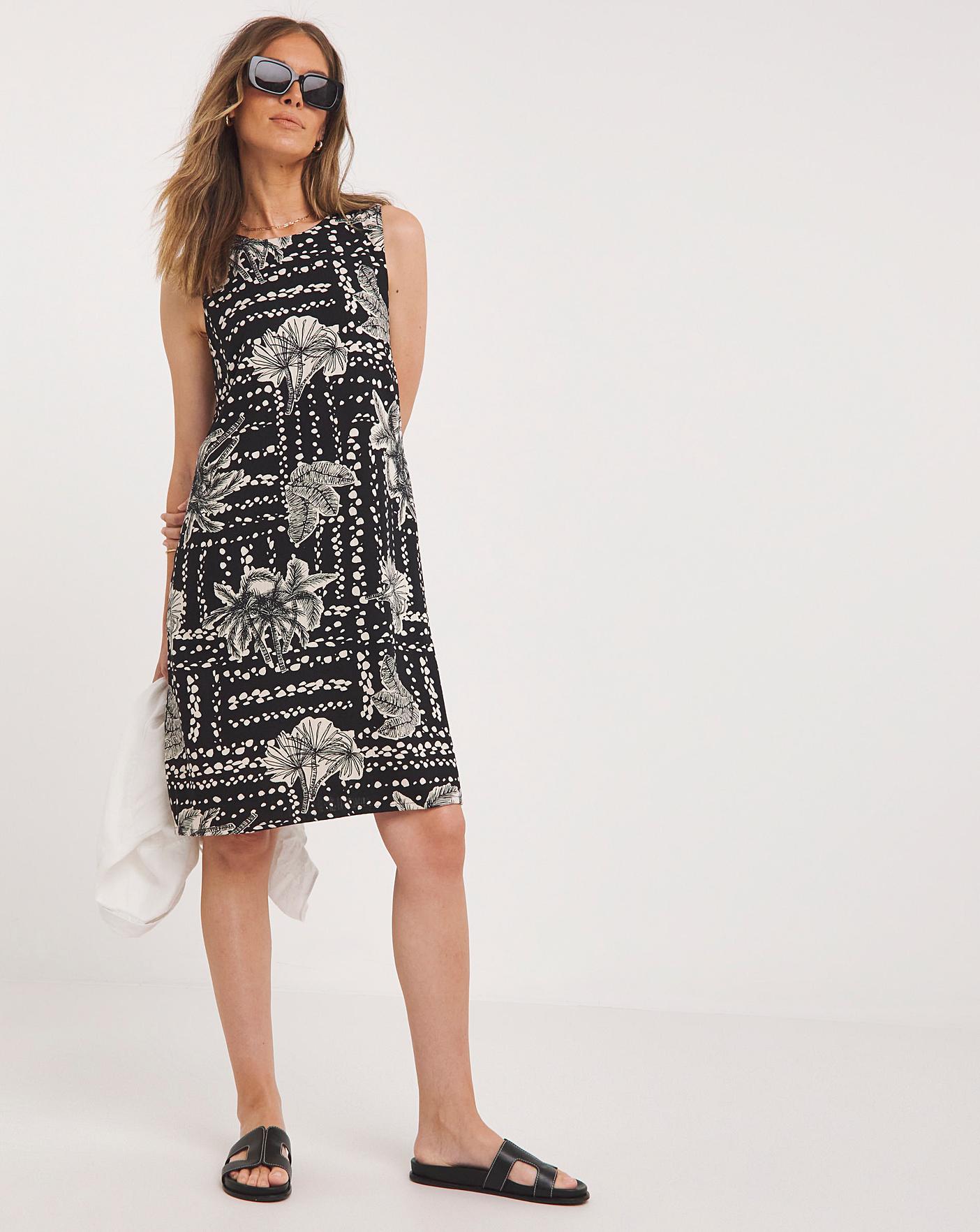 Linen squareneck shift dress amalfi