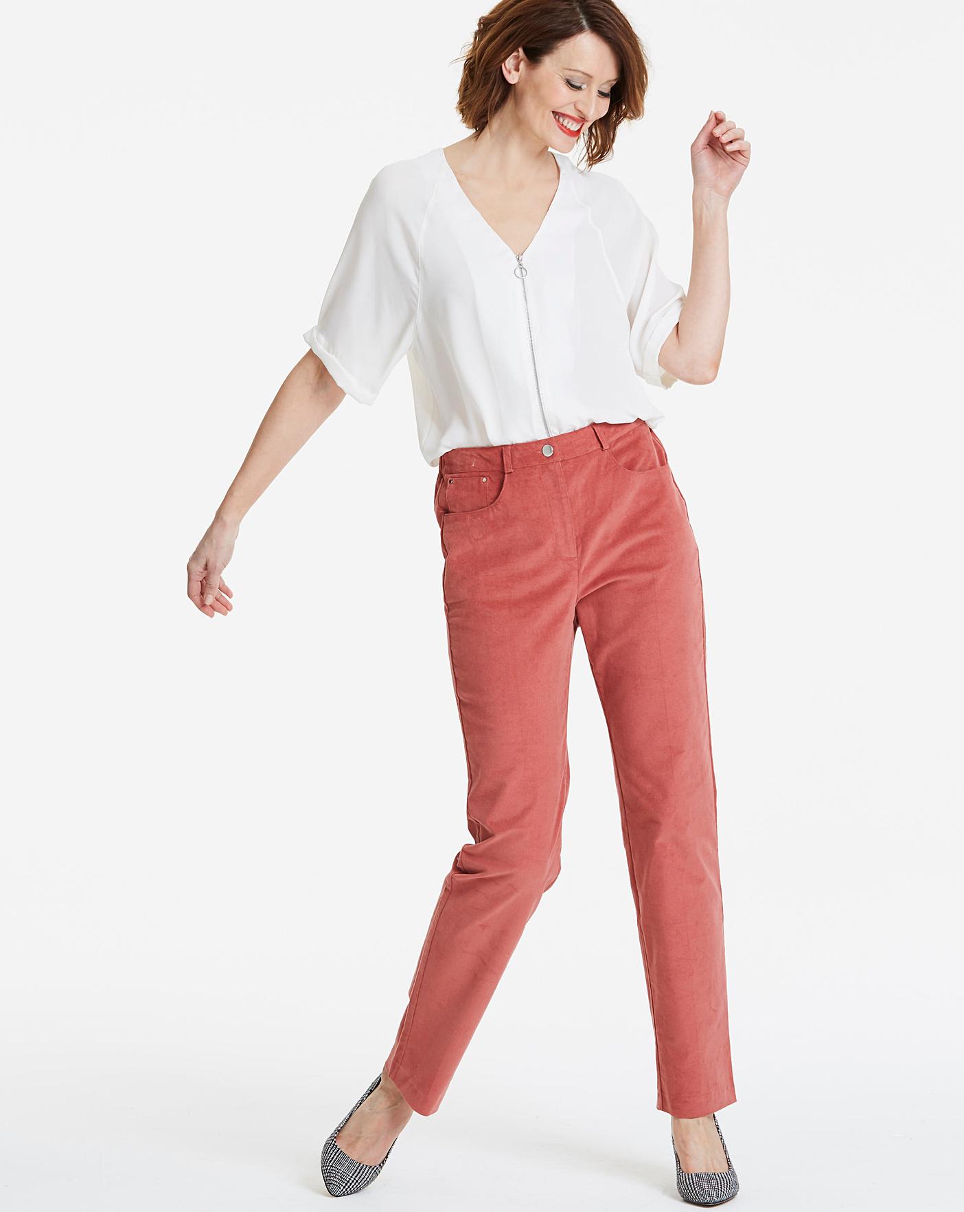 straight leg cord trousers